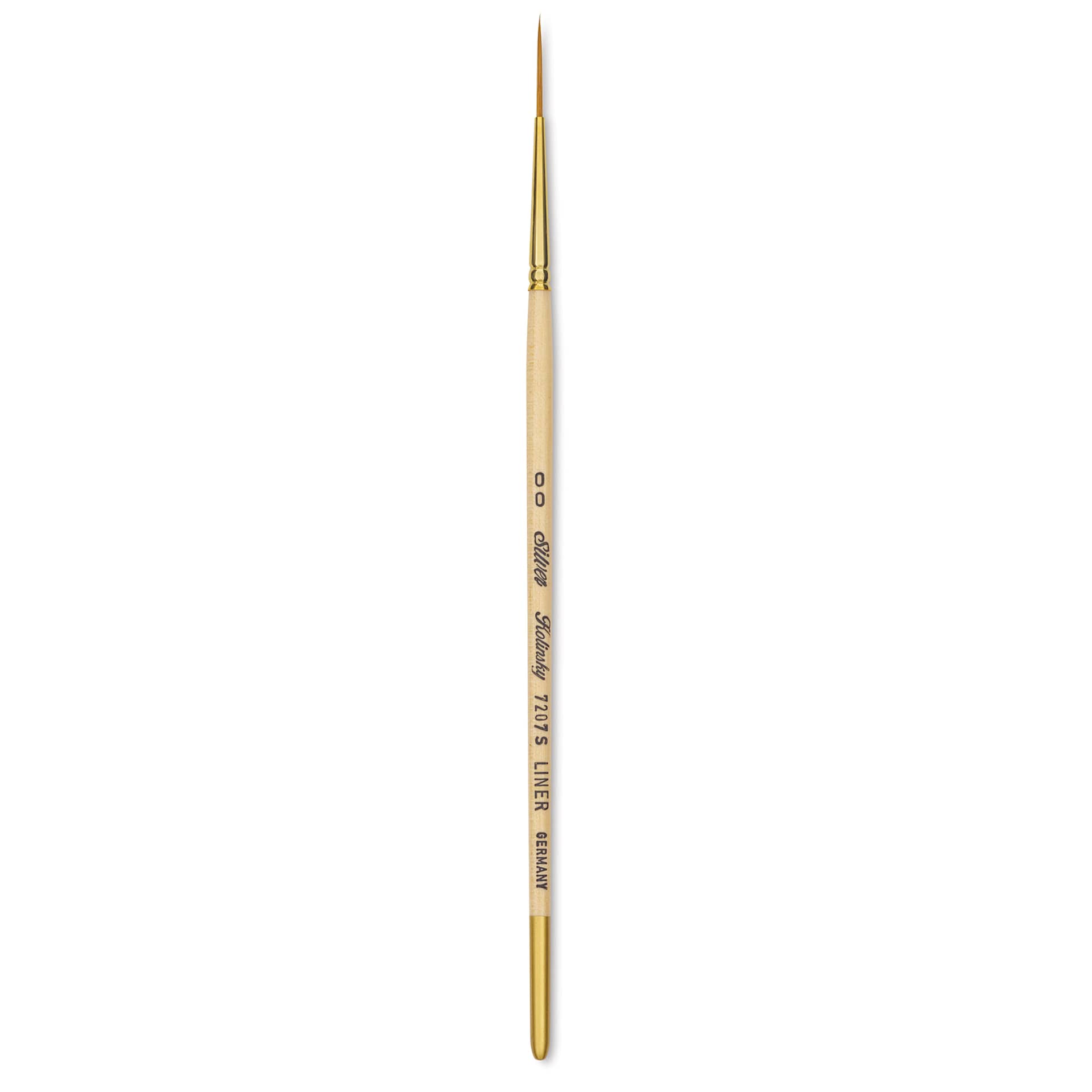 Silver Brush Silver Kolinsky Red Sable Brush - Short Handle, Script Liner, Size 2/0