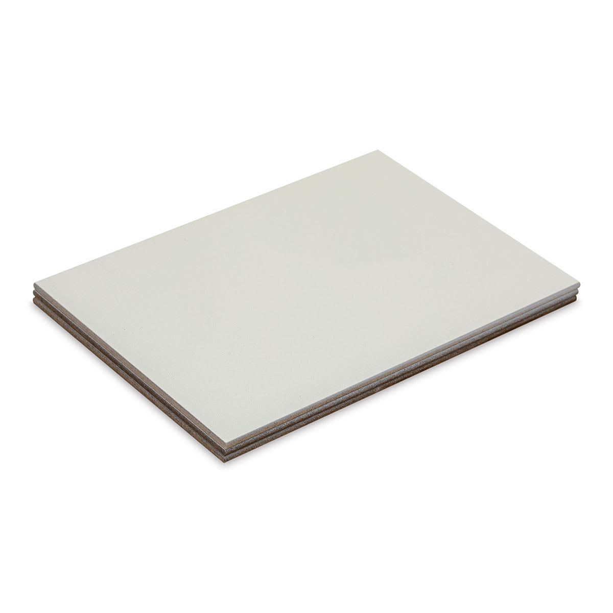 Ampersand Pastelbord Panel Pack - 5" x 7", 1/8" Profile, White, Pkg of 3 stacked side view