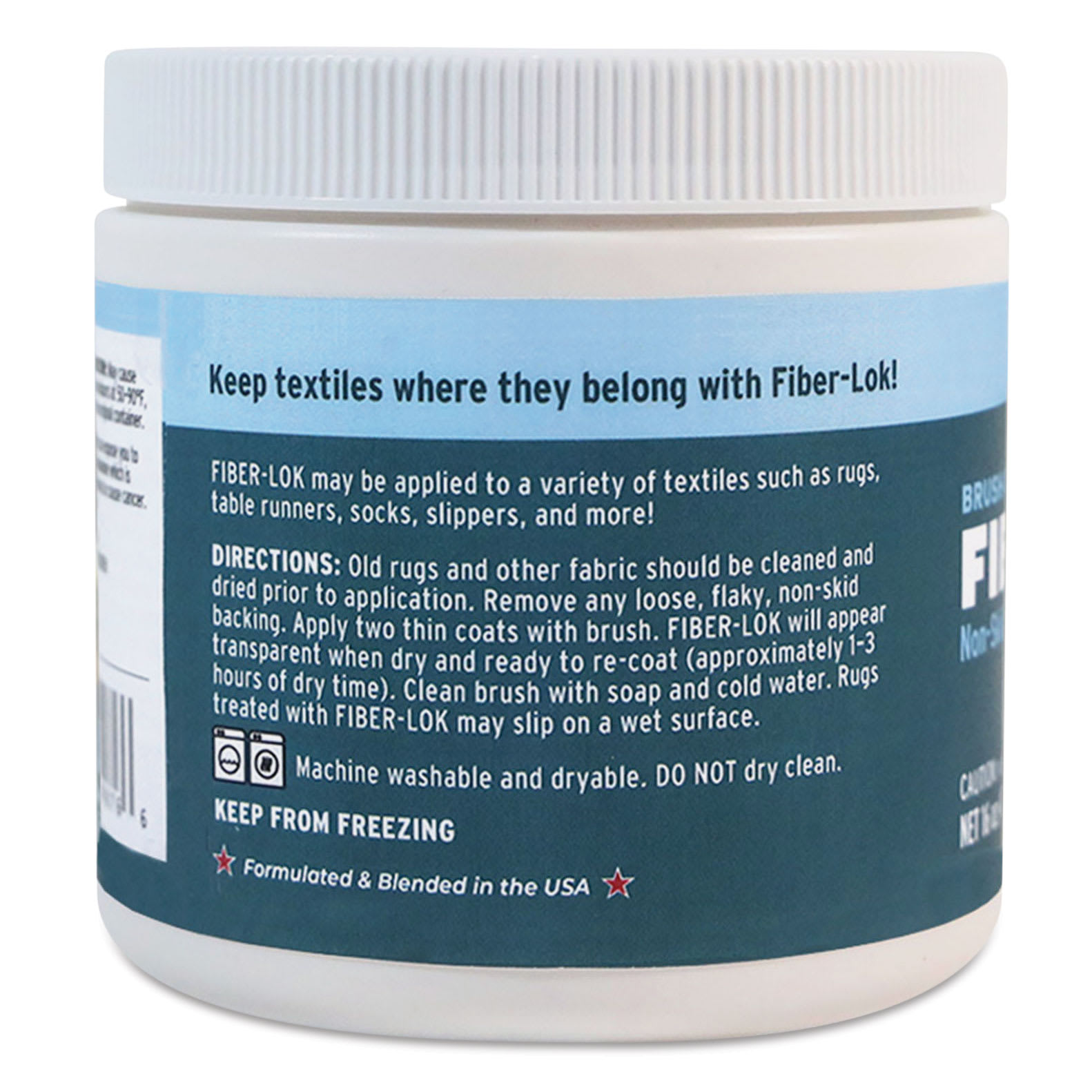 Alumilite Fiber-Lok Non-Skid Textile Backing Paste side of container showing directions
