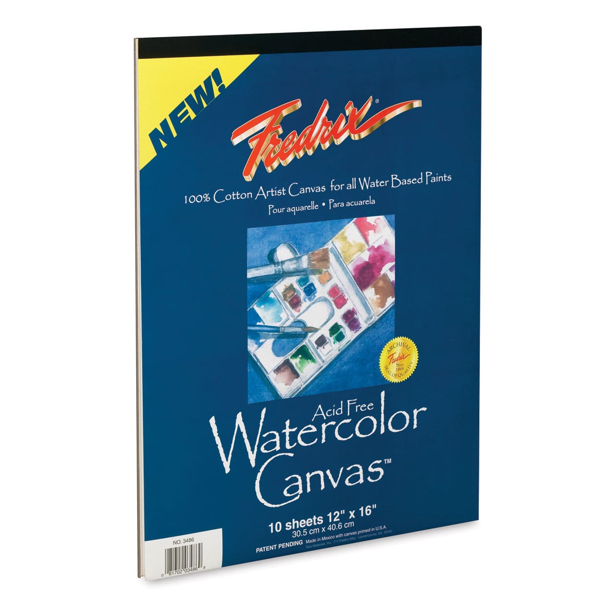 Fredrix Canvas Pad - 12" x 16", Watercolor, 10 Sheets