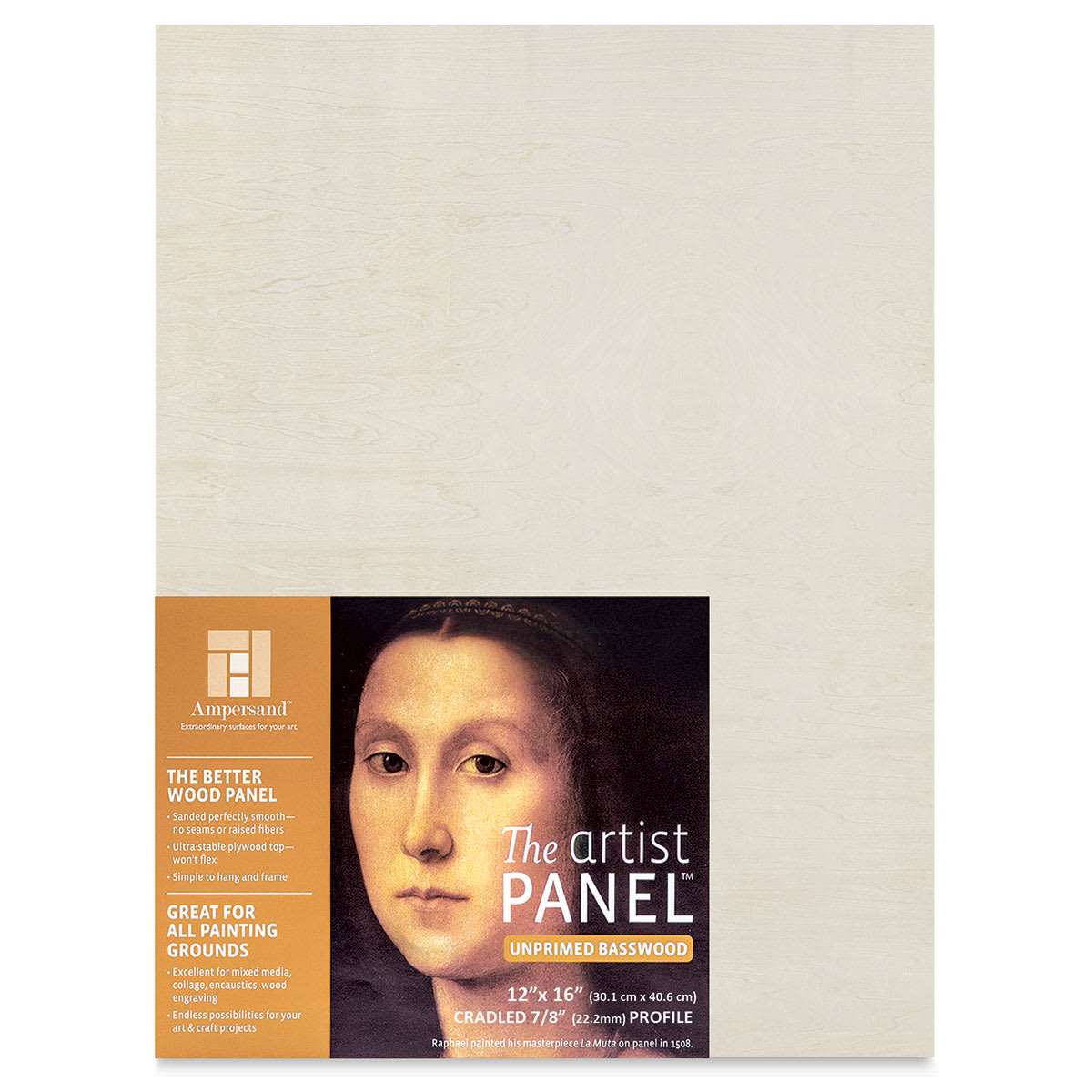 Ampersand Value Series Artist Wood Panel - 12" x 16", 7/8" Cradle