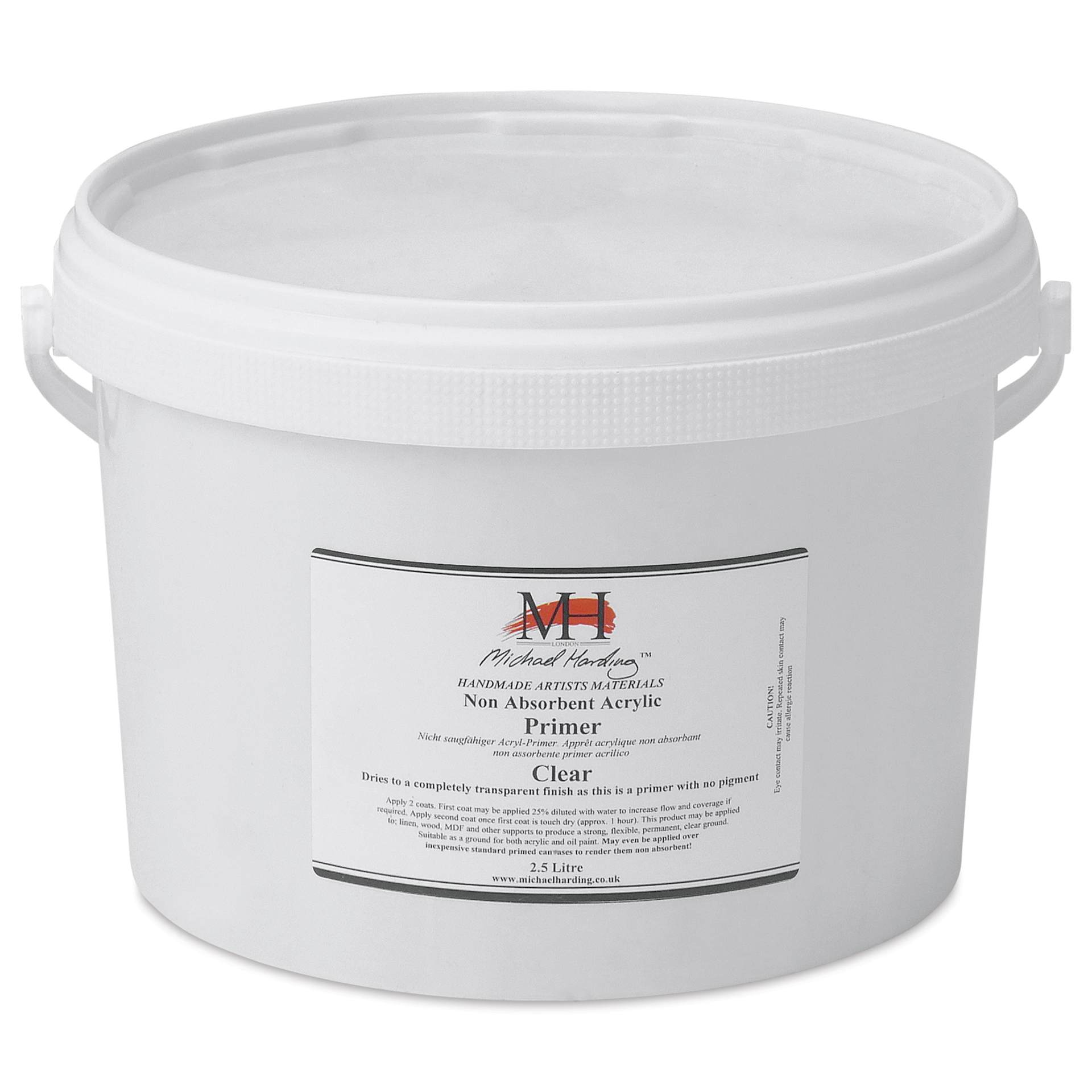 Michael Harding Non-Absorbent Acrylic Primer - Clear, 1 Liter, Bucket - front
