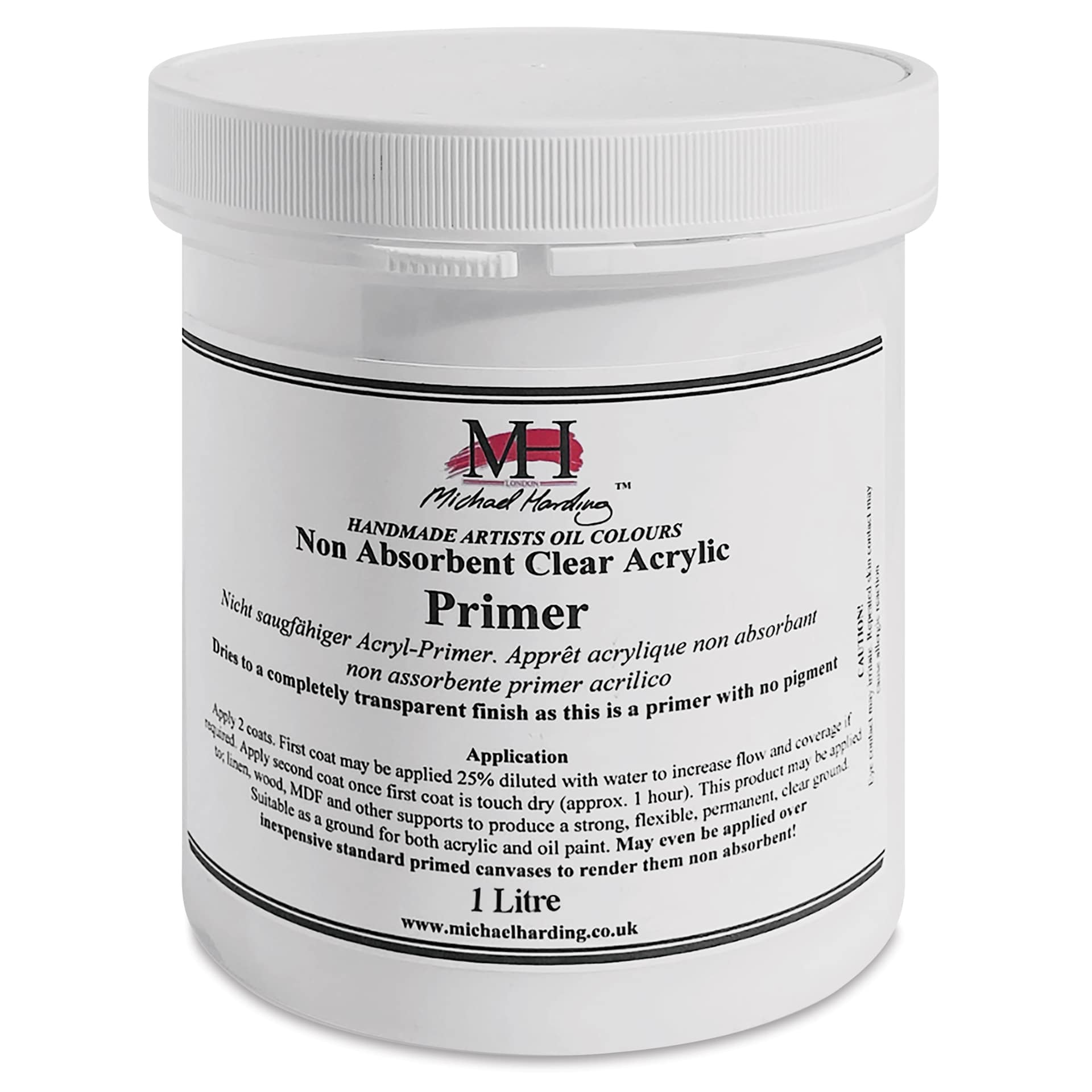 Michael Harding Non-Absorbent Acrylic Primer - Clear, 1 Liter, Jar
