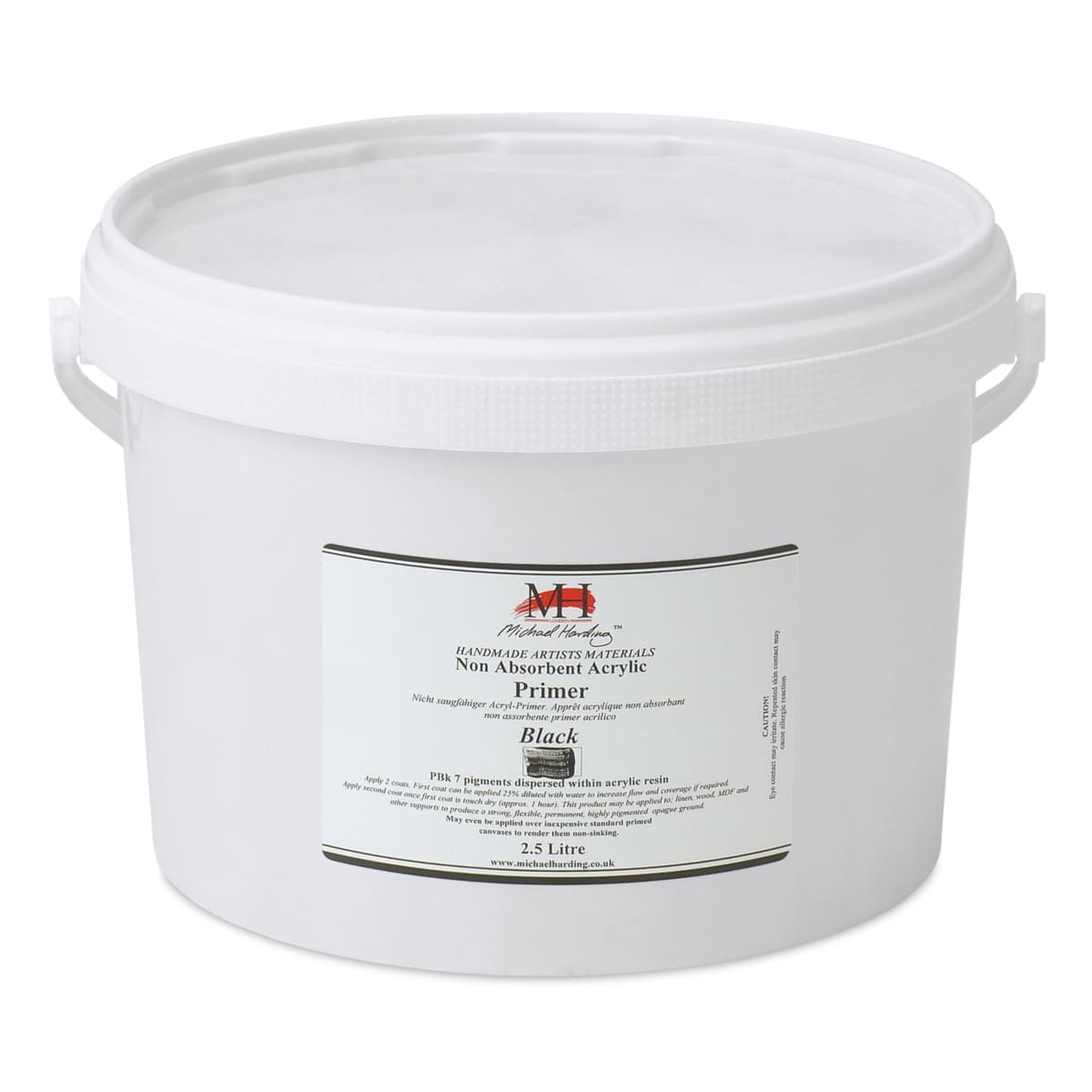 Michael Harding Non-Absorbent Acrylic Primer - Black, 2.5 Liter, Bucket - front