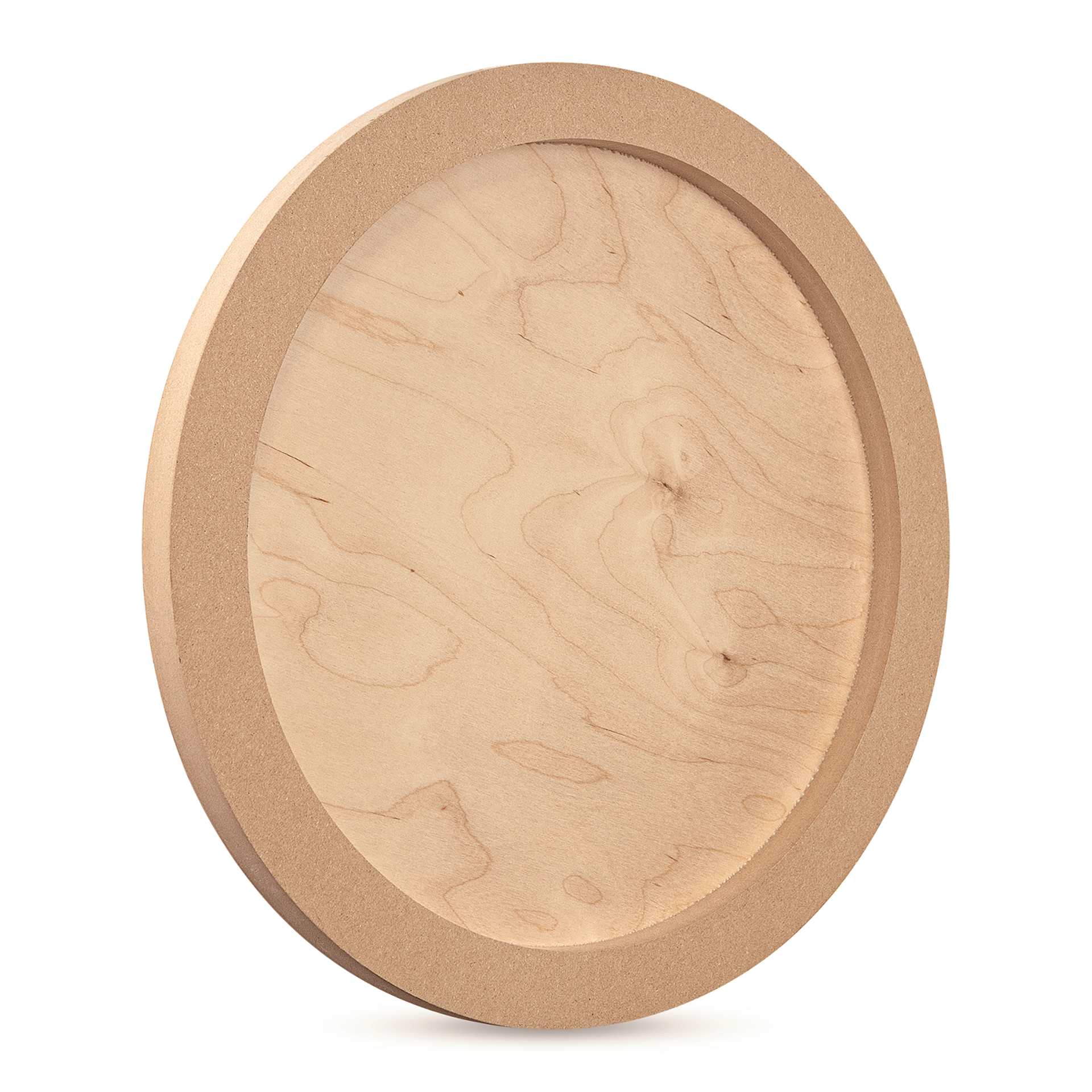 American Easel Cradled Round Birch Painting Panel - 18" Dia. x 7/8" D (Back, Angled view)