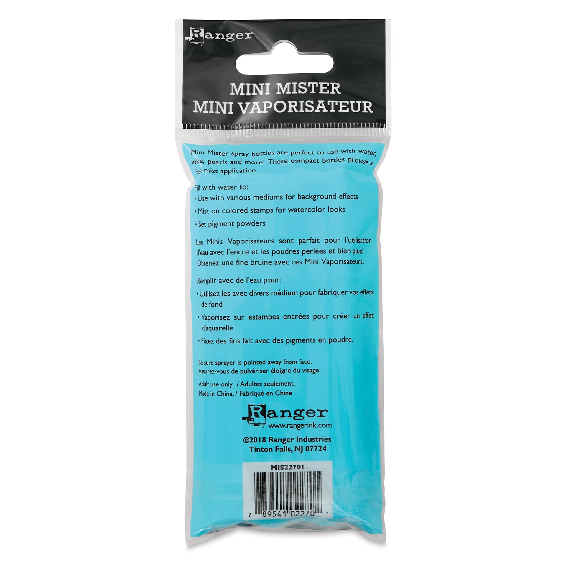 Ranger Mini Misters - Set of 3 (back of package)