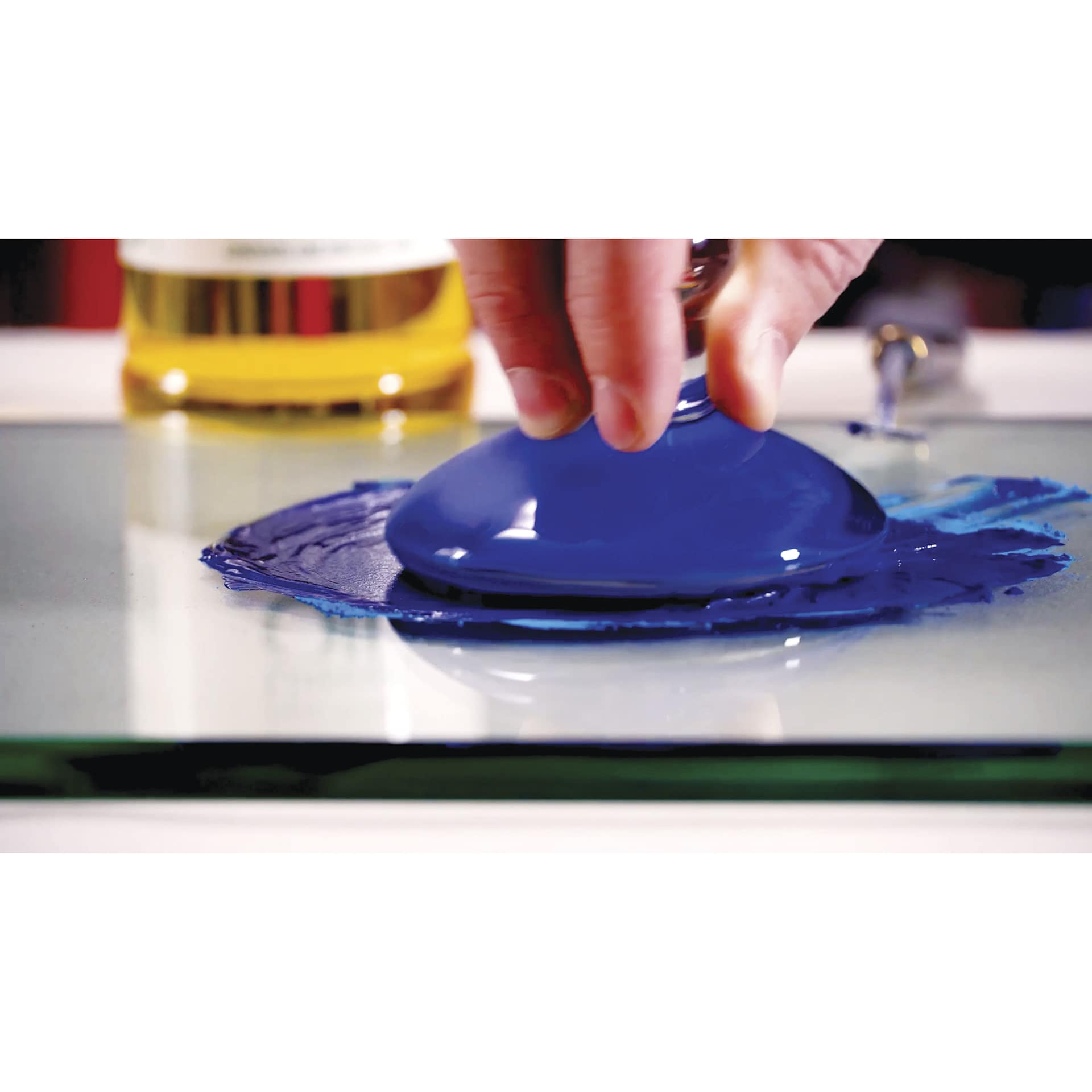 Paint Muller Set, blue paint with paint muller