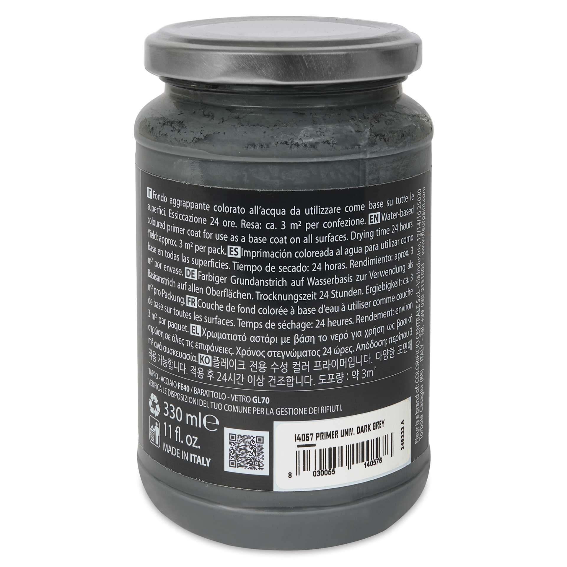 Fleur Universal Primer - Dark Grey, 330 ml Jar side