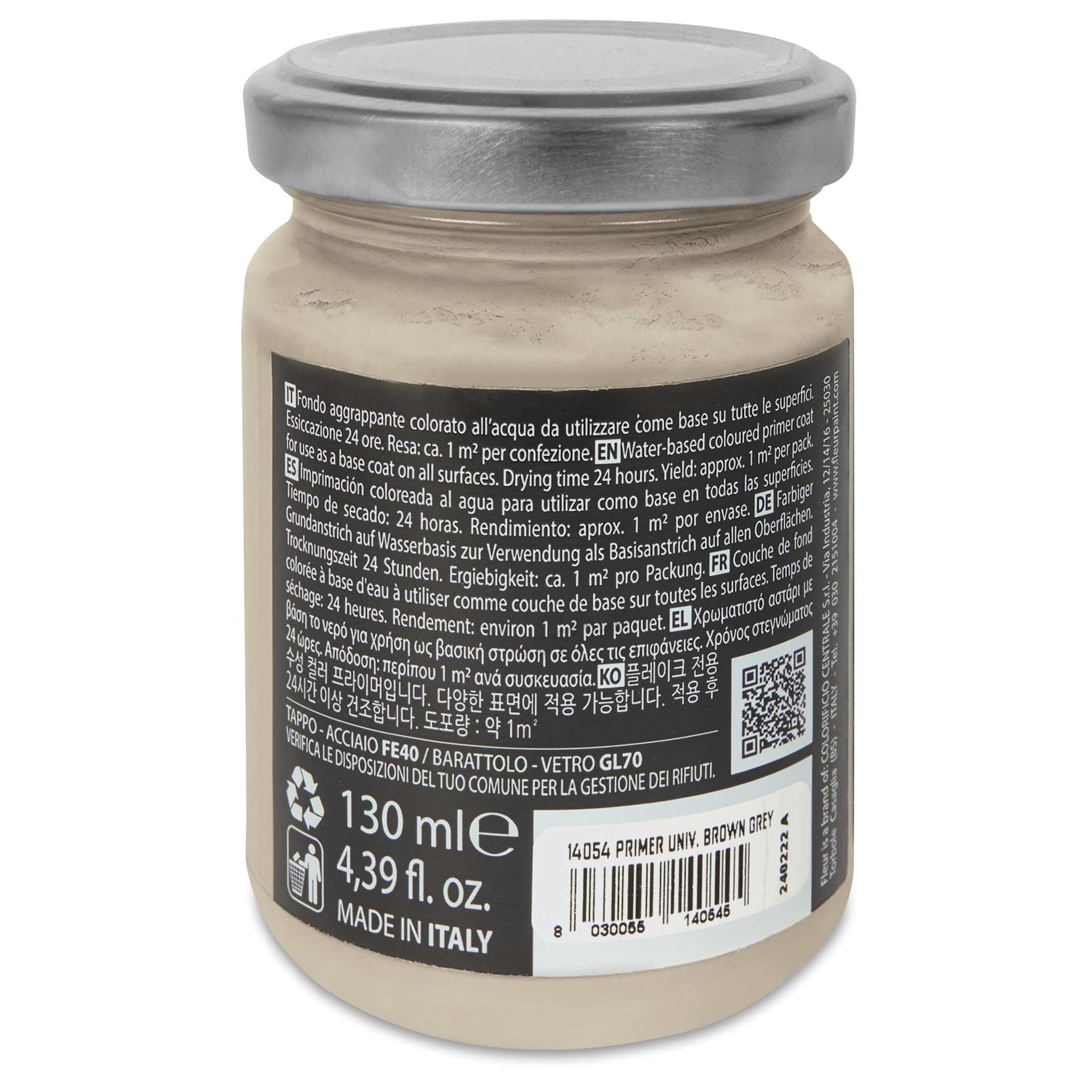 Fleur Universal Primer - Brown Grey, 130 ml Jar side