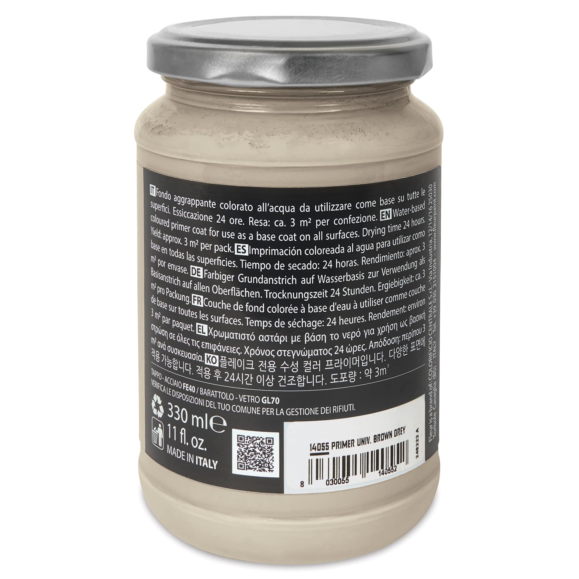 Fleur Universal Primer - Brown Grey, 330 ml Jar side