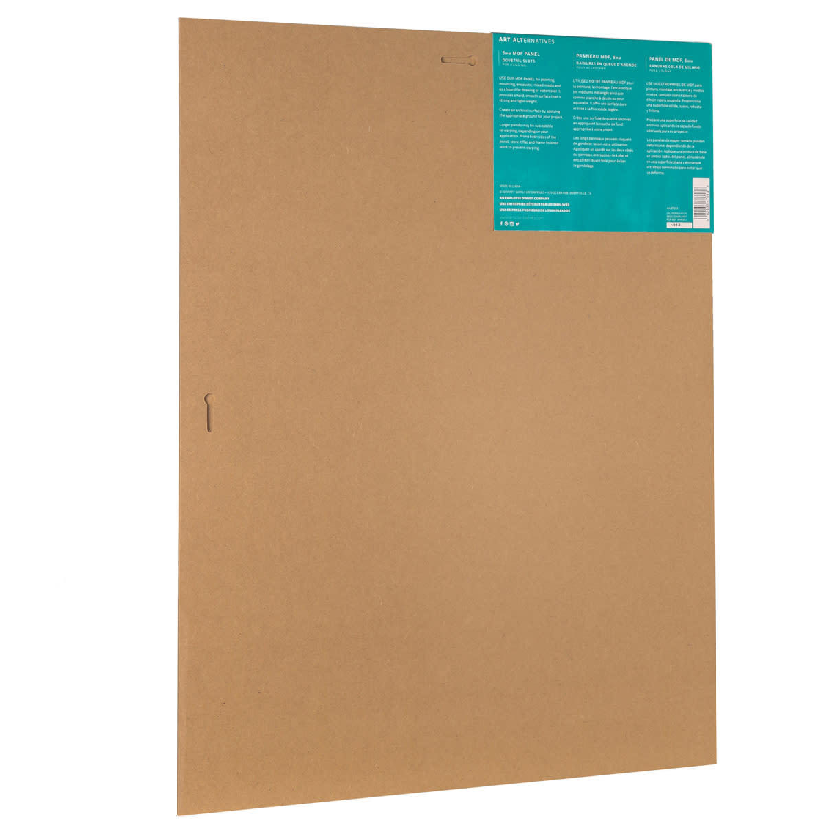 Art Alternatives MDF Panel - 18" x 24", back of packaging