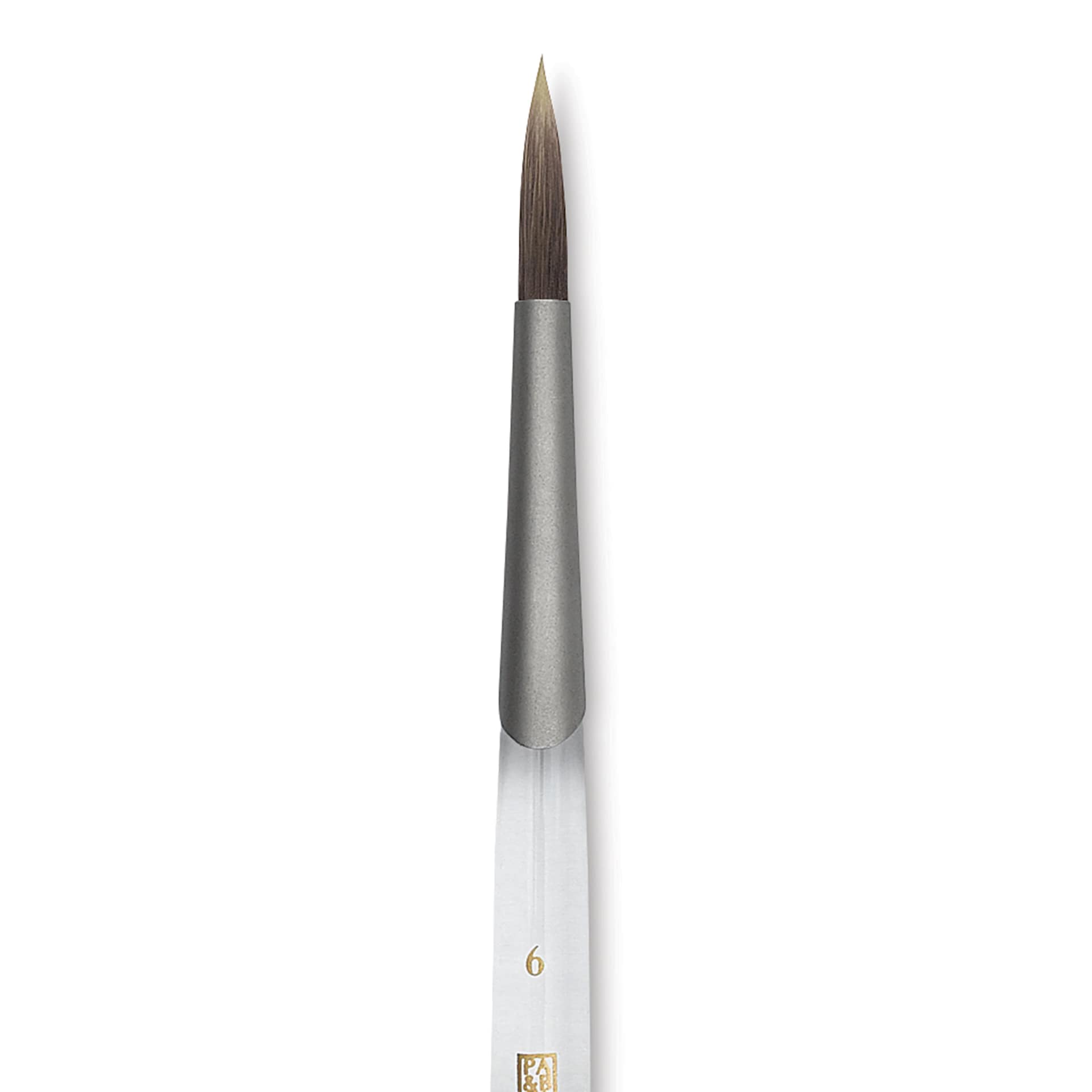 Princeton Synthetic Clear Handle Brush - Round, Short Handle, Size 6
