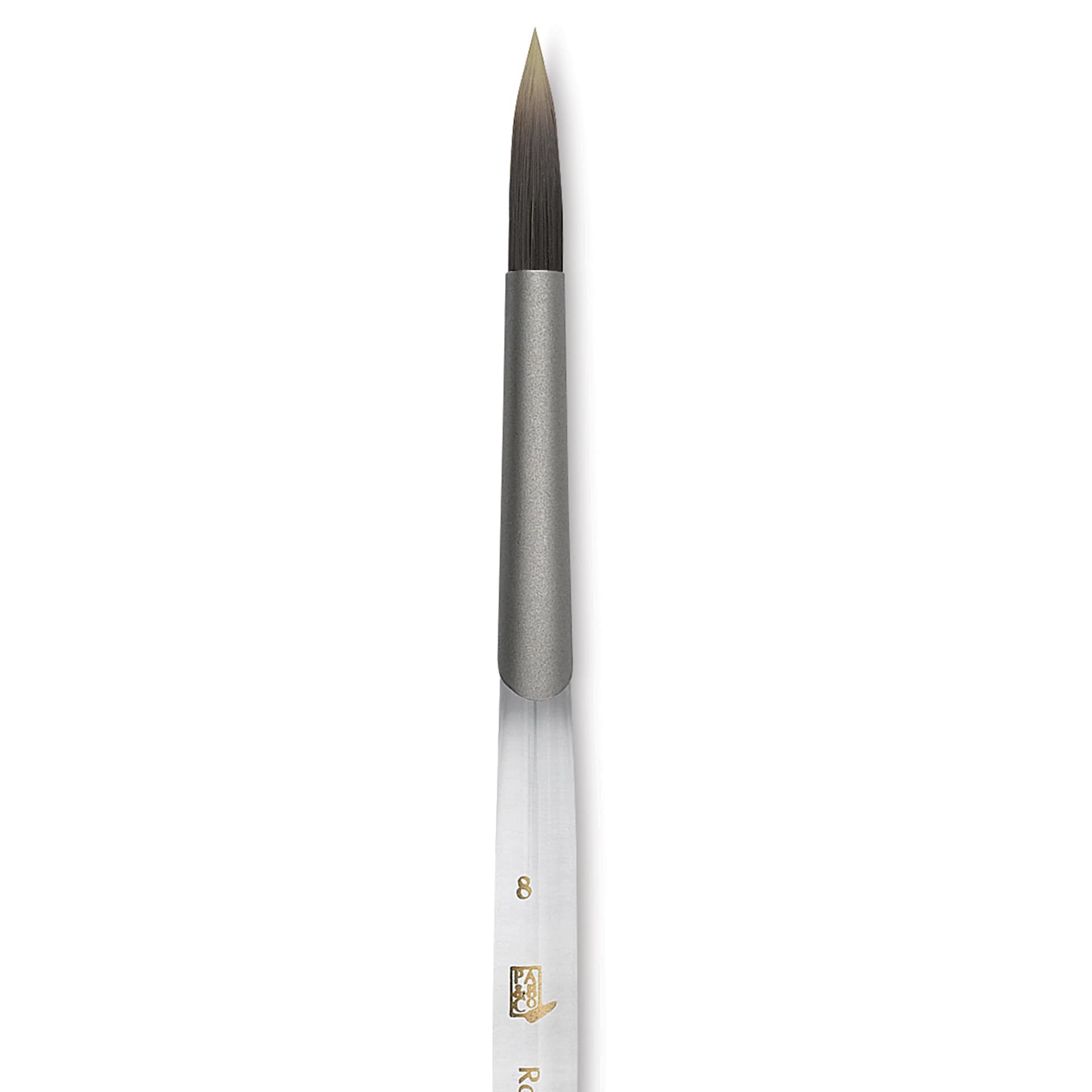 Princeton Synthetic Clear Handle Brush - Round, Short Handle, Size 8