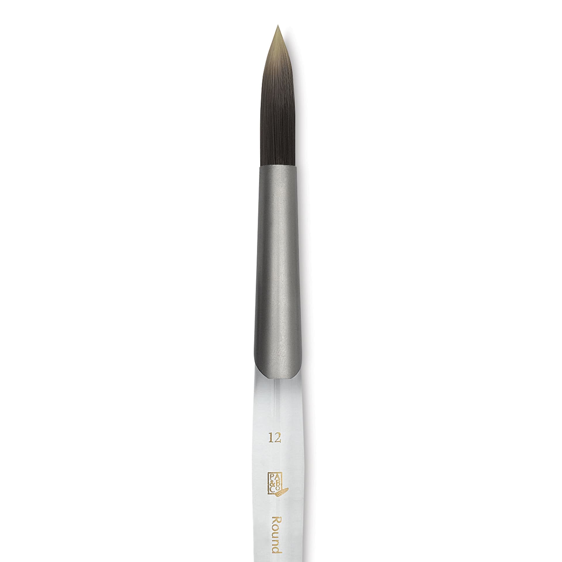 Princeton Synthetic Clear Handle Brush - Round, Short Handle, Size 12