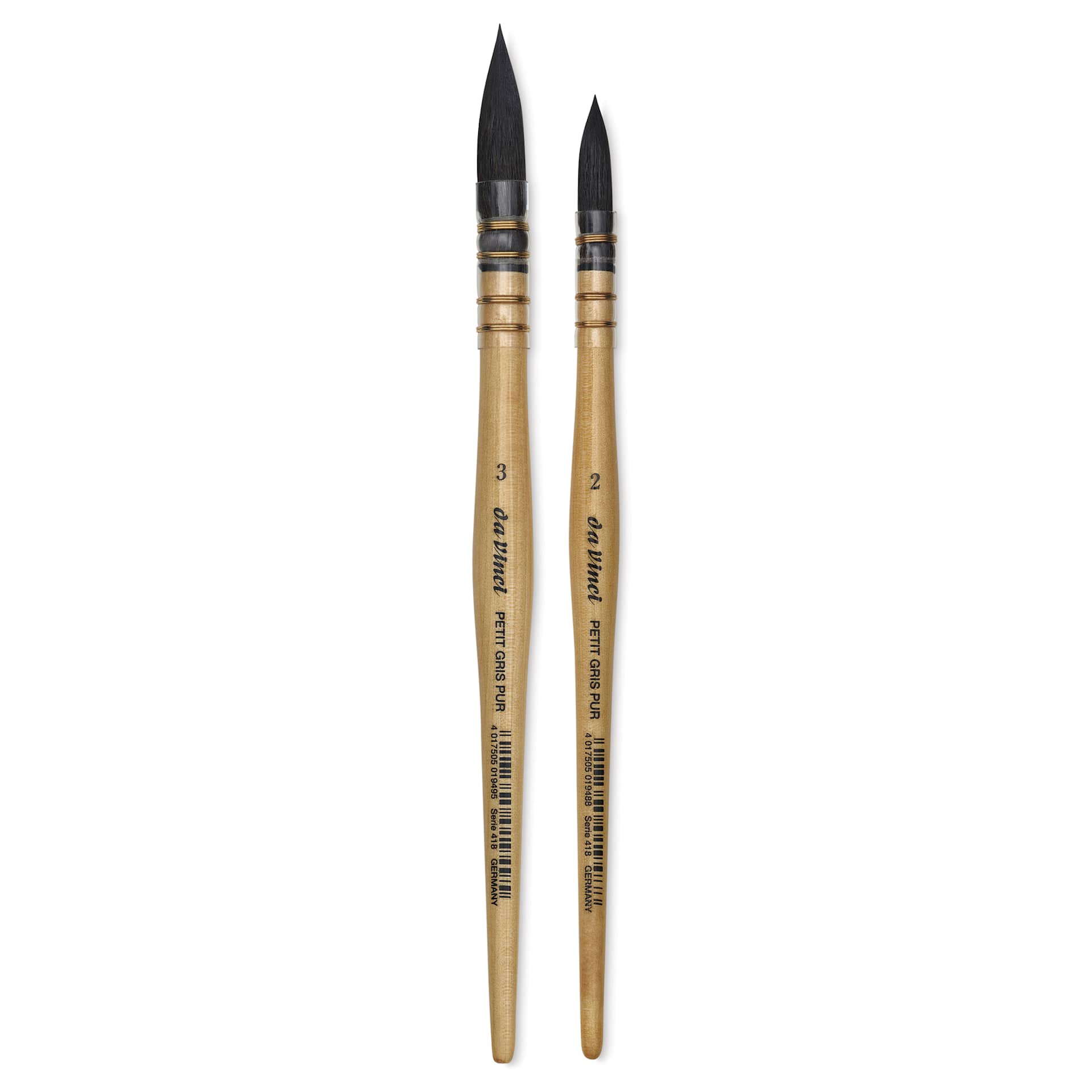 Da Vinci Petit Gris Pur Blue Squirrel Brush - 5427 Quill, Set of 2