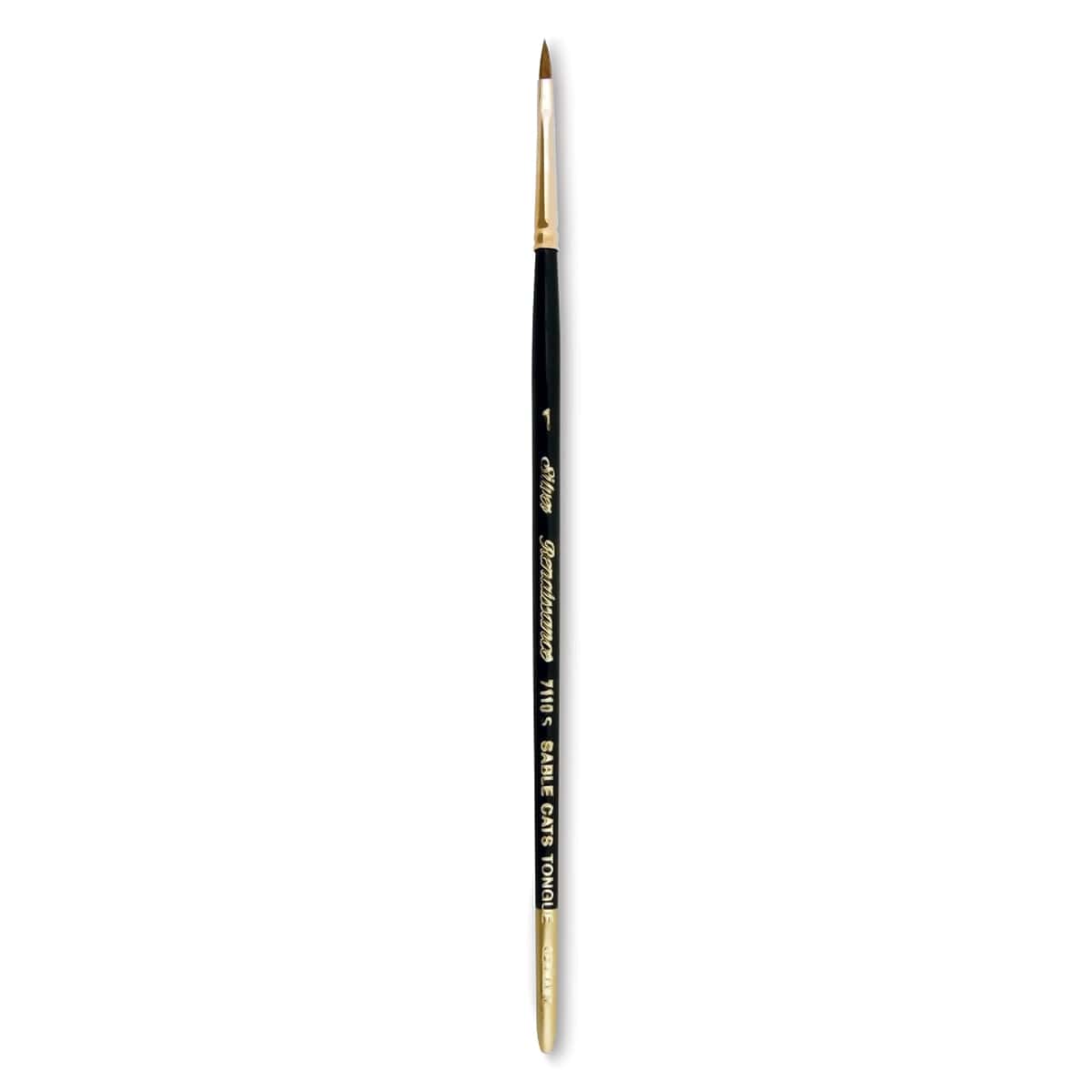Silver Brush Renaissance Red Sable Brush - Cat's Tongue, Short Handle, Size 1
