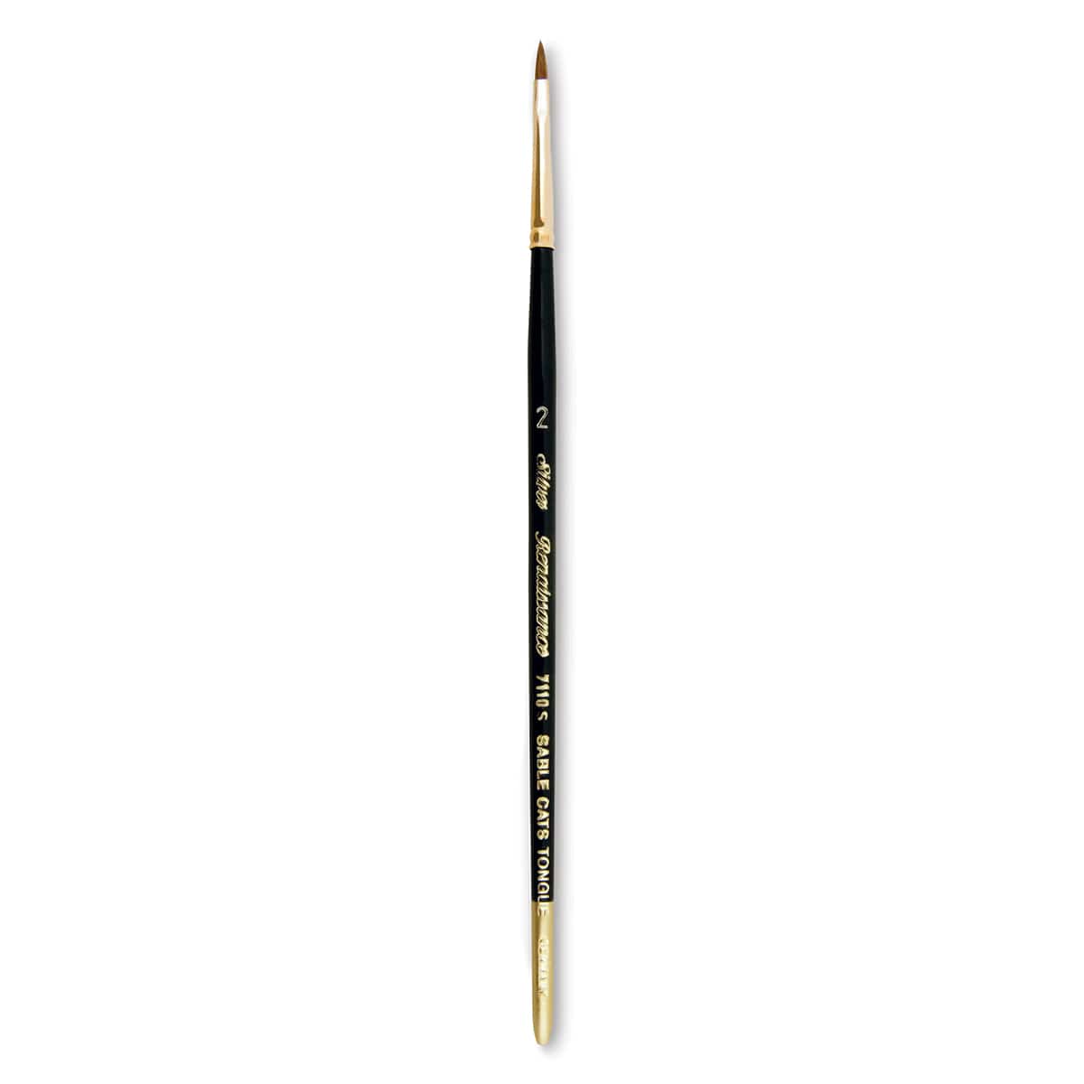 Silver Brush Renaissance Red Sable Brush - Cat's Tongue, Short Handle, Size 2