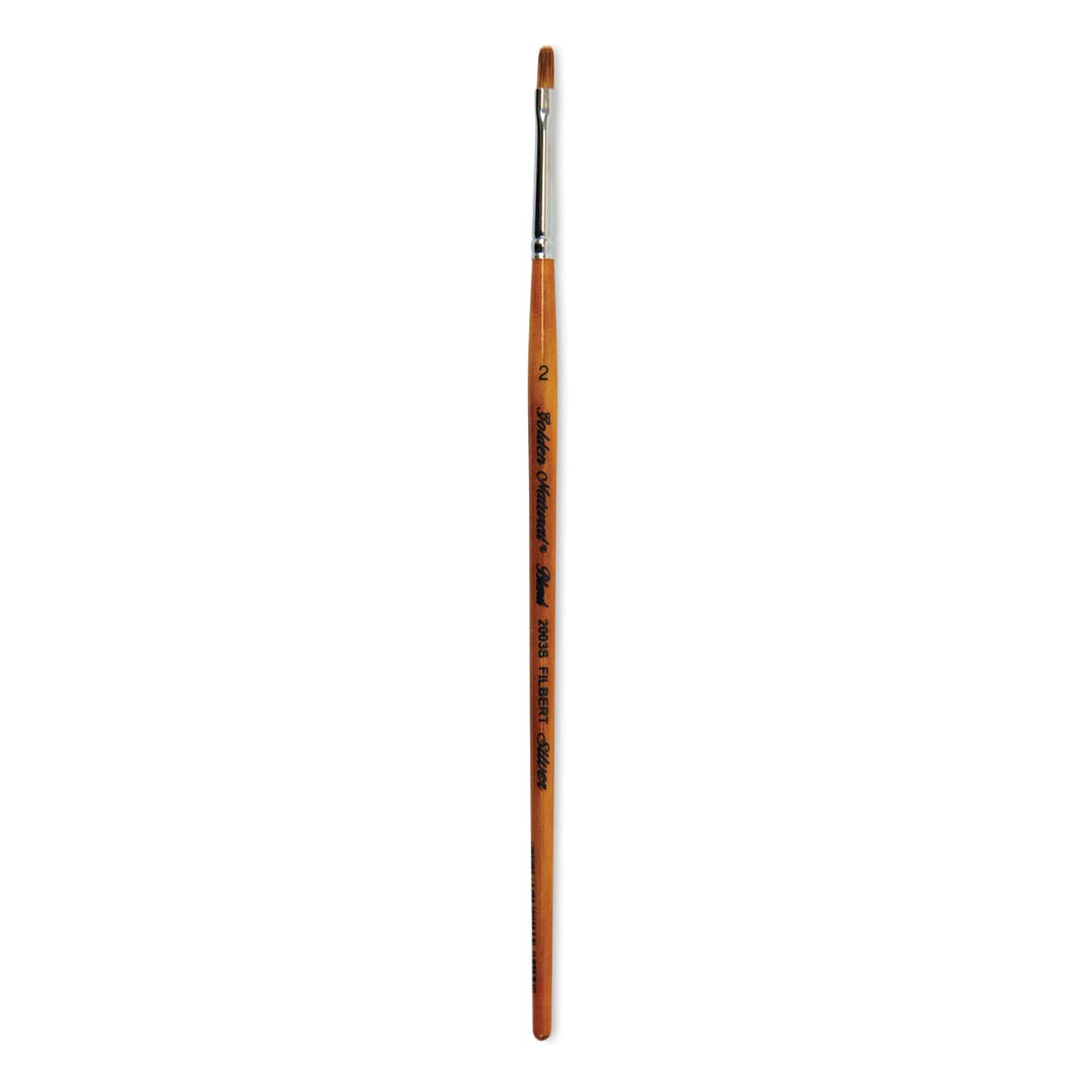 Silver Brush Golden Natural Brush - Filbert, Short Handle, Size 2