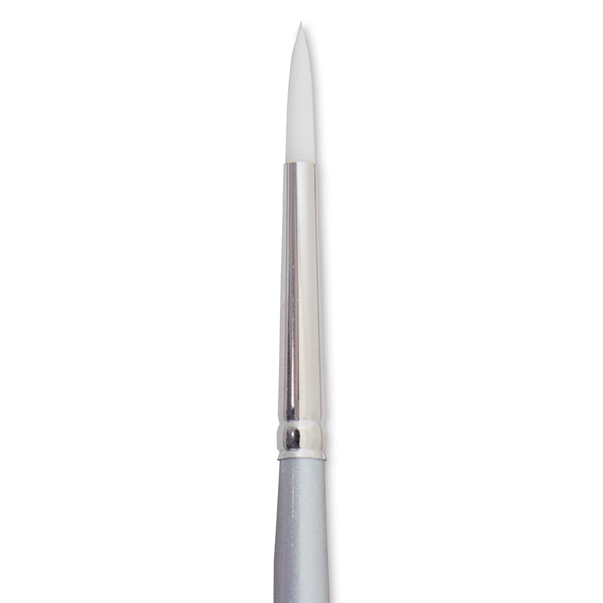 Silver Brush Silverwhite Synthetic Brush - Round, Short Handle, Size 6 close up