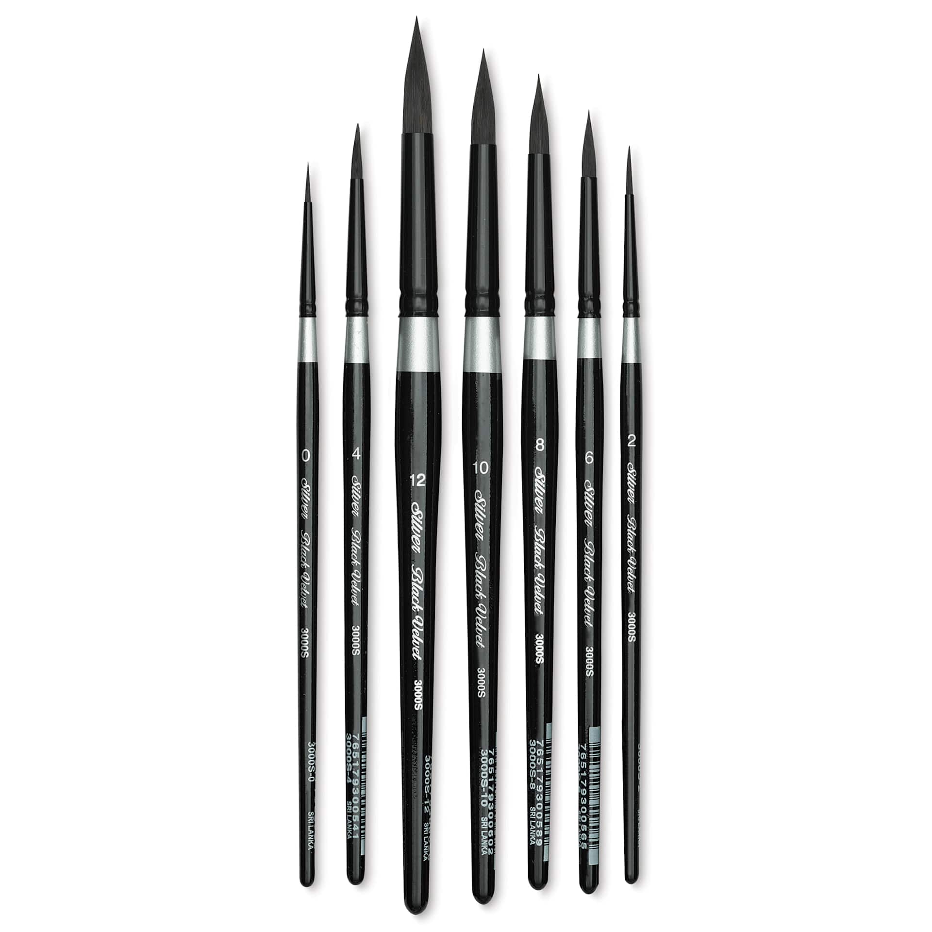 Silver Brush Black Velvet Watercolor Brush Set - Must Have Rounds, Set of 7