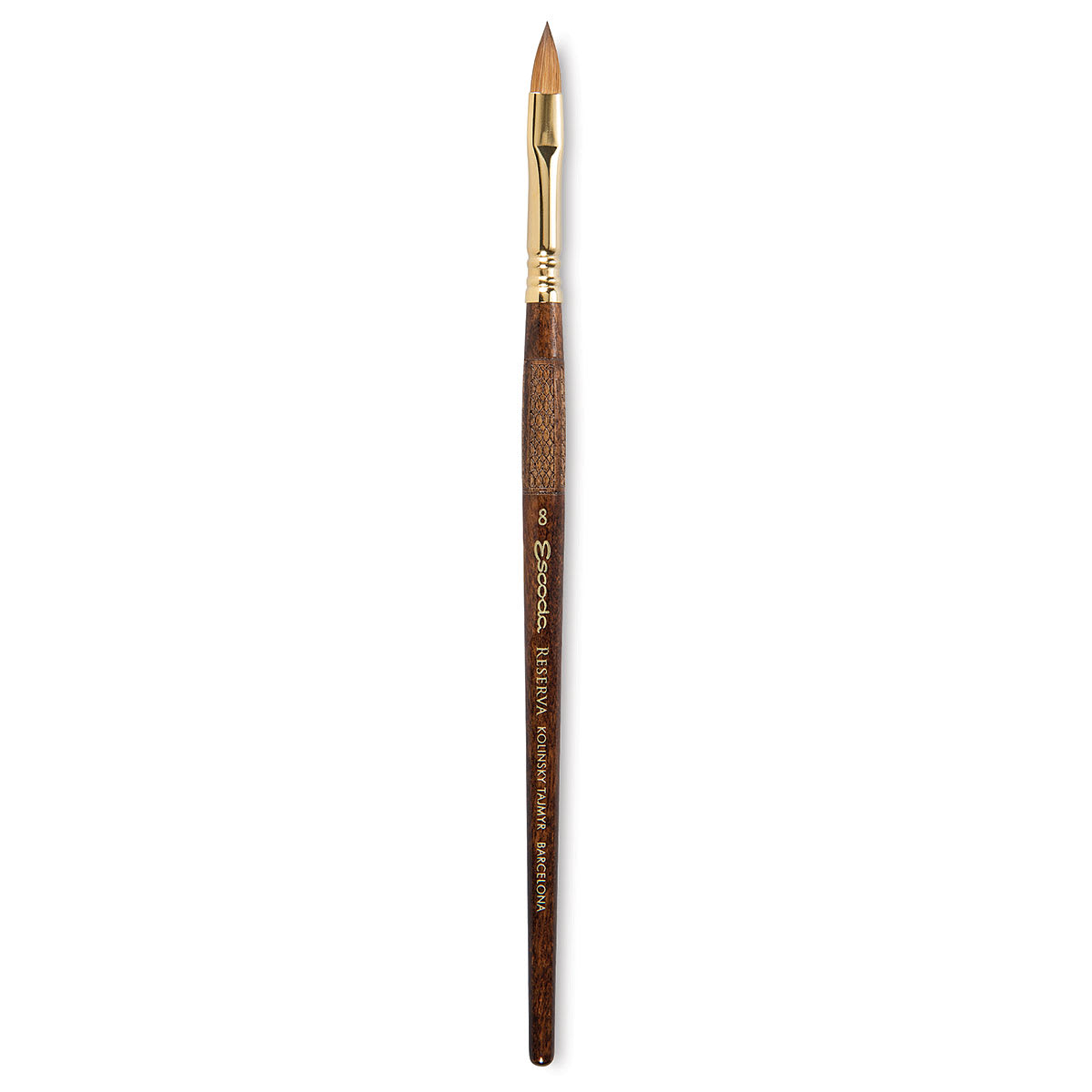 Escoda Reserva Kolinsky-Tajmyr Sable Brush - Filbert, Short Handle, Size 8 (full length)