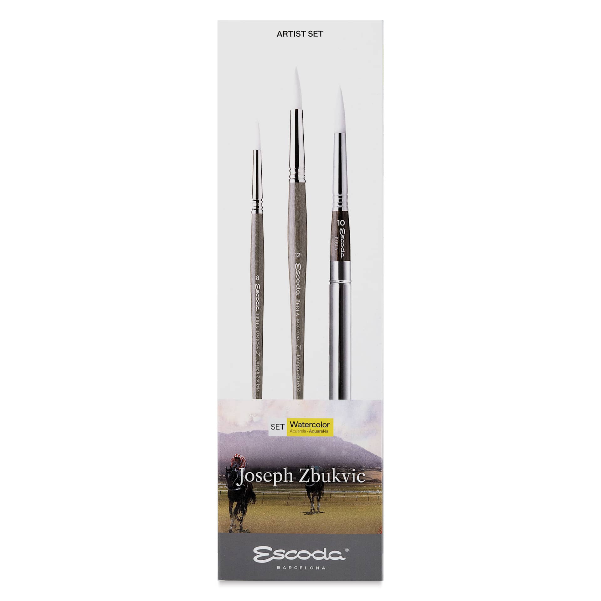 Escoda Signature Brush Set 1 - Joesph Zbukvic, front of the packaging