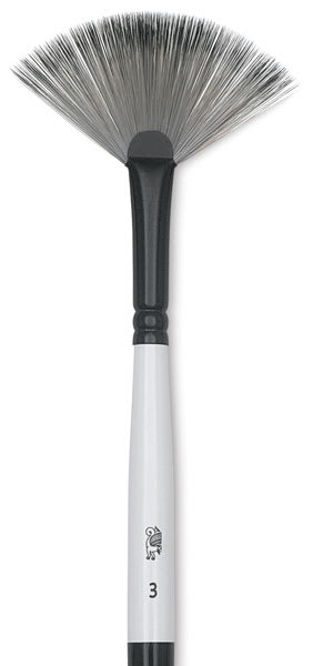 Winsor & Newton Artists' Acrylic Brushes - Closeup of Fan, Long Handle