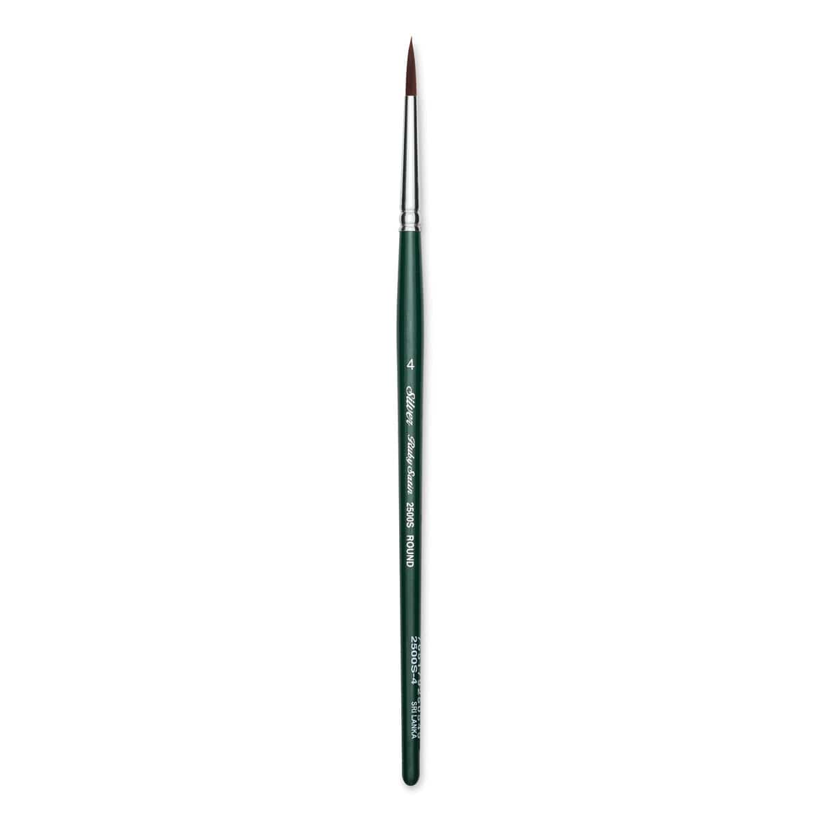 Silver Brush Ruby Satin Synthetic Brush - Round, Size 4, Short Handle