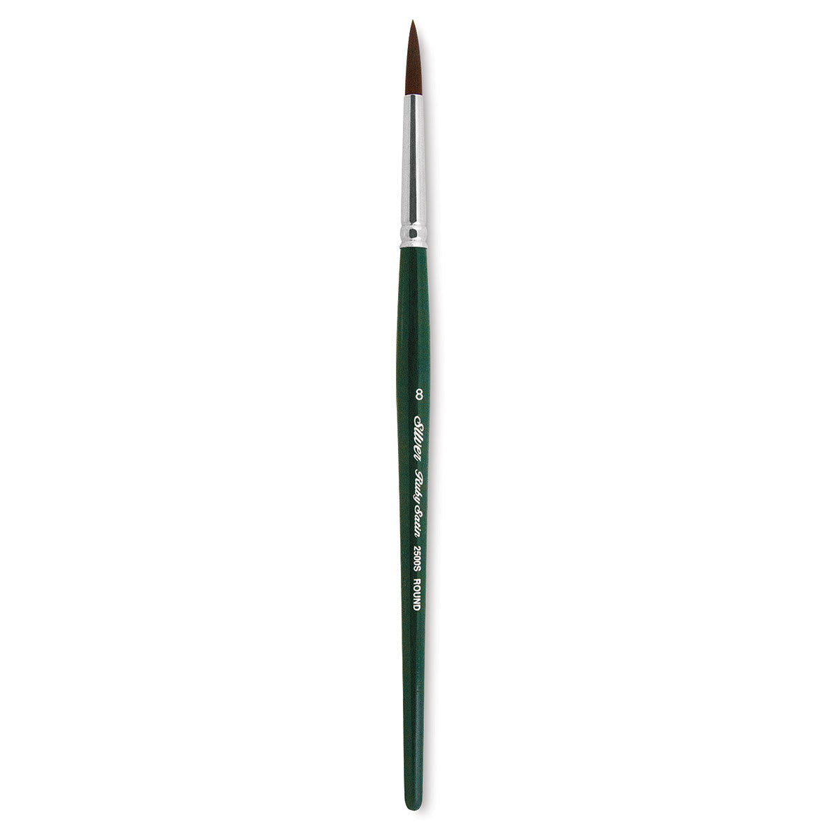 Silver Brush Ruby Satin Synthetic Brush - Round, Size 8, Short Handle