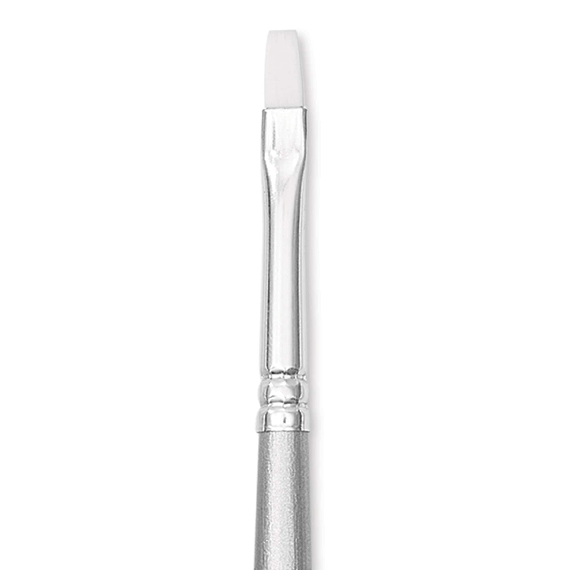 Liquitex Basics Synthetic Brush - Flat, Long Handle, Size 3, close-up