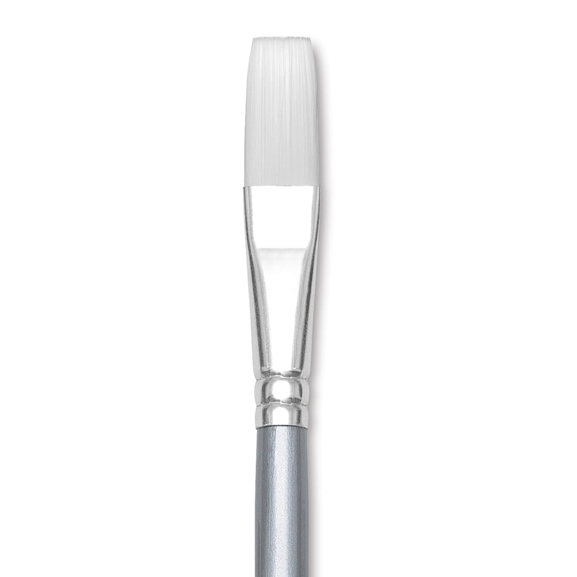 Liquitex Basics Synthetic Brush - Flat, Long Handle, Size 6, close-up