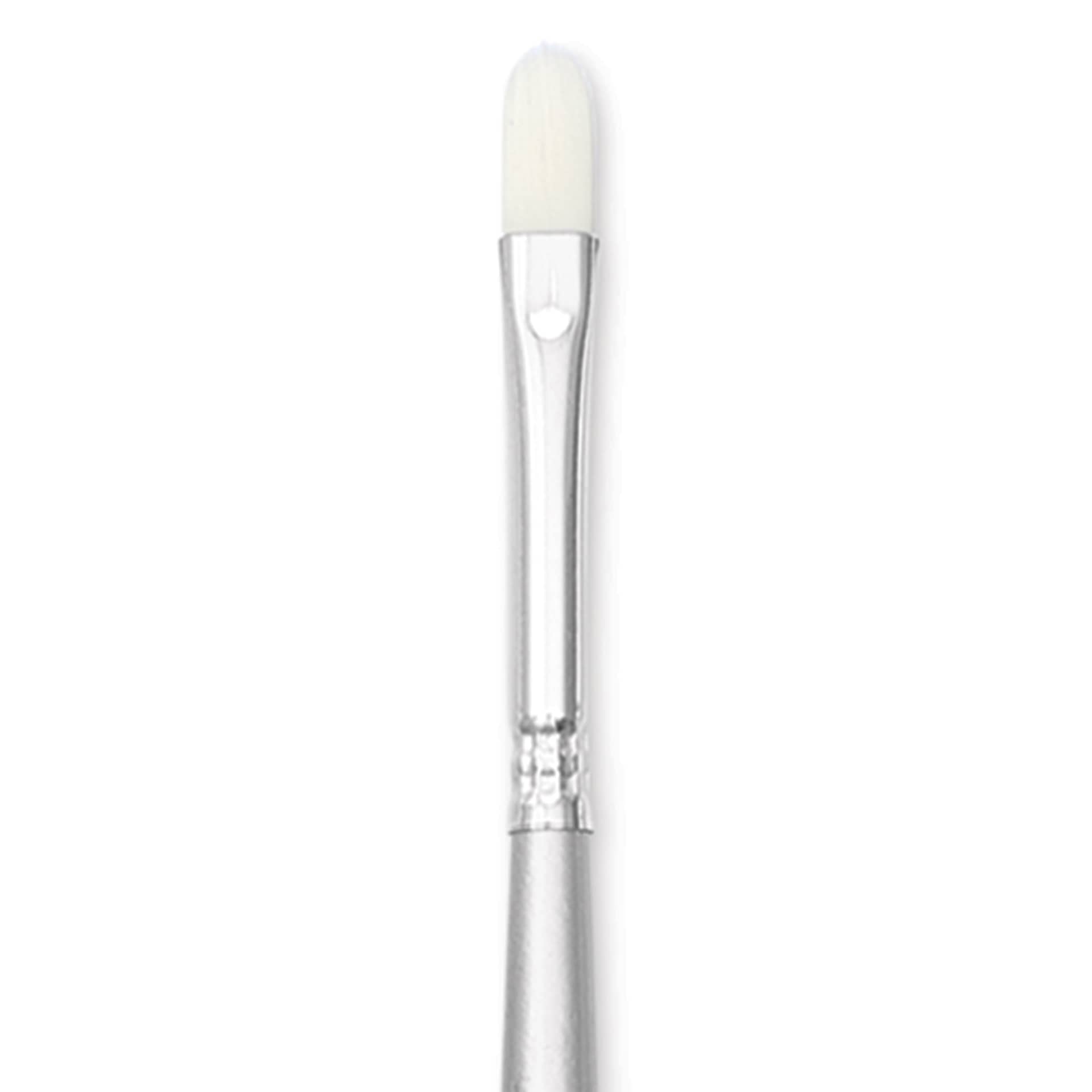 Liquitex Basics Synthetic Brush - Filbert, Long Handle, Size 1, close-up