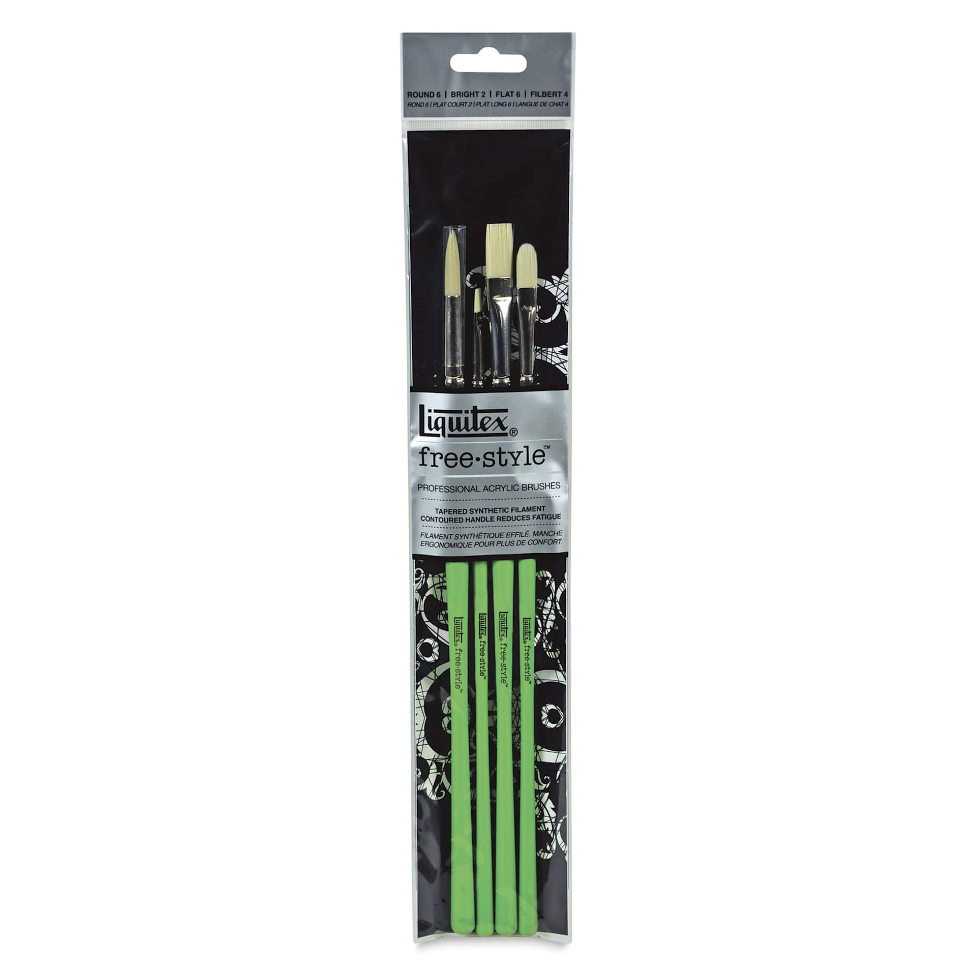 Liquitex Freestyle Detail Brushes - Traditional, Set of 4, front of the packaging