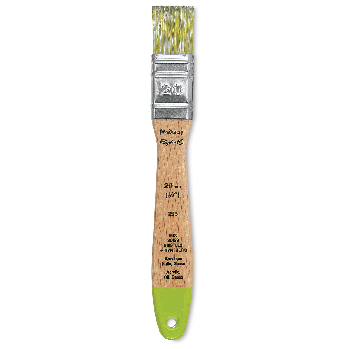 Raphael Mixacryl Natural Bristle/Synthetic Mix Brush - Mixed Media Flat, Size 20