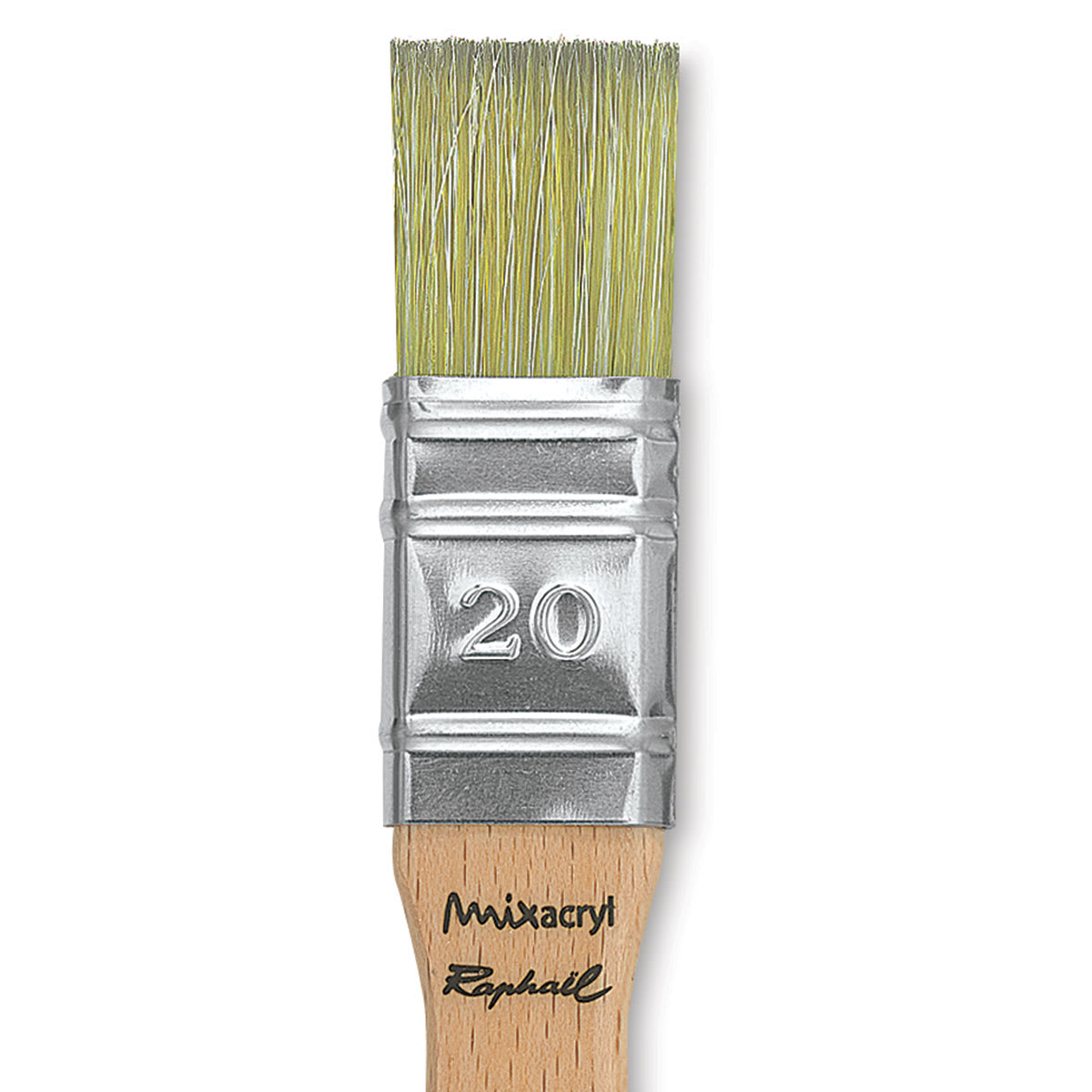 Raphael Mixacryl Natural Bristle/Synthetic Mix Brush - Mixed Media Flat, Size 20 close up