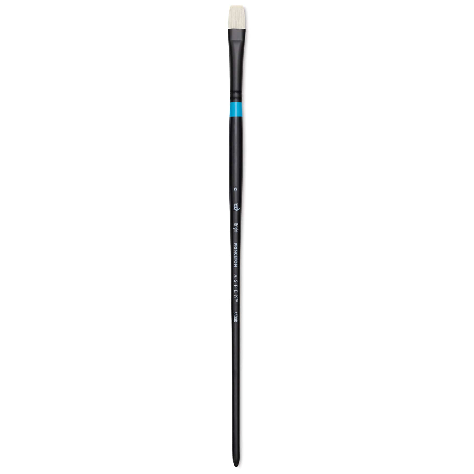 Princeton Series 6500 Aspen Synthetic Brush - Size 6, Bright, Long Handle