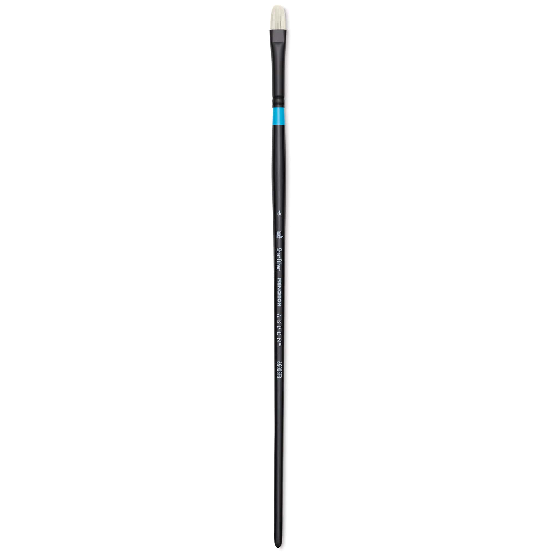 Princeton Series 6500 Aspen Synthetic Brush - Size 4, Short Filbert, Long Handle