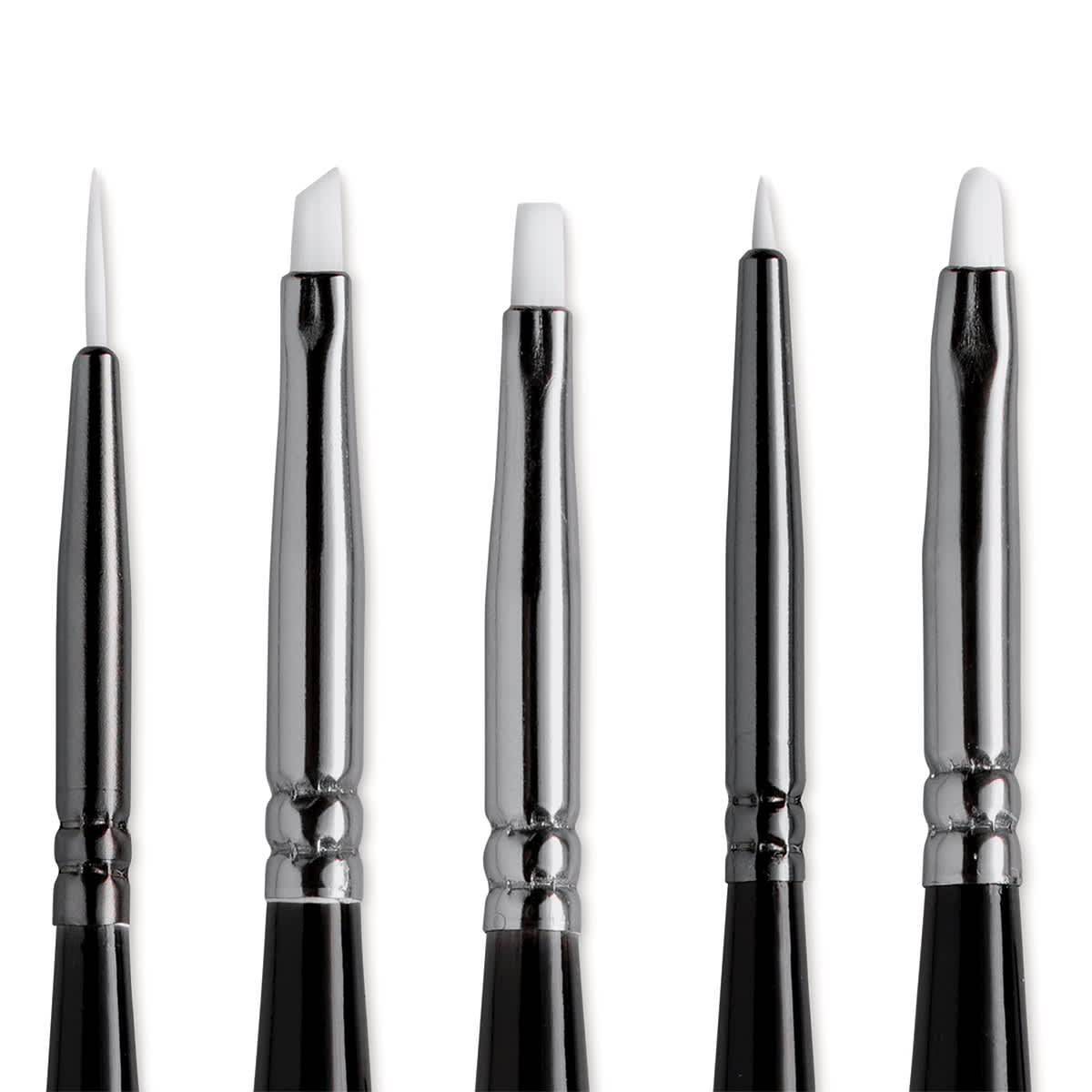 Angelus Synthetic Paint Brush Set - Micro Detail, Set of 5, Short Handle (close-up of hair)
