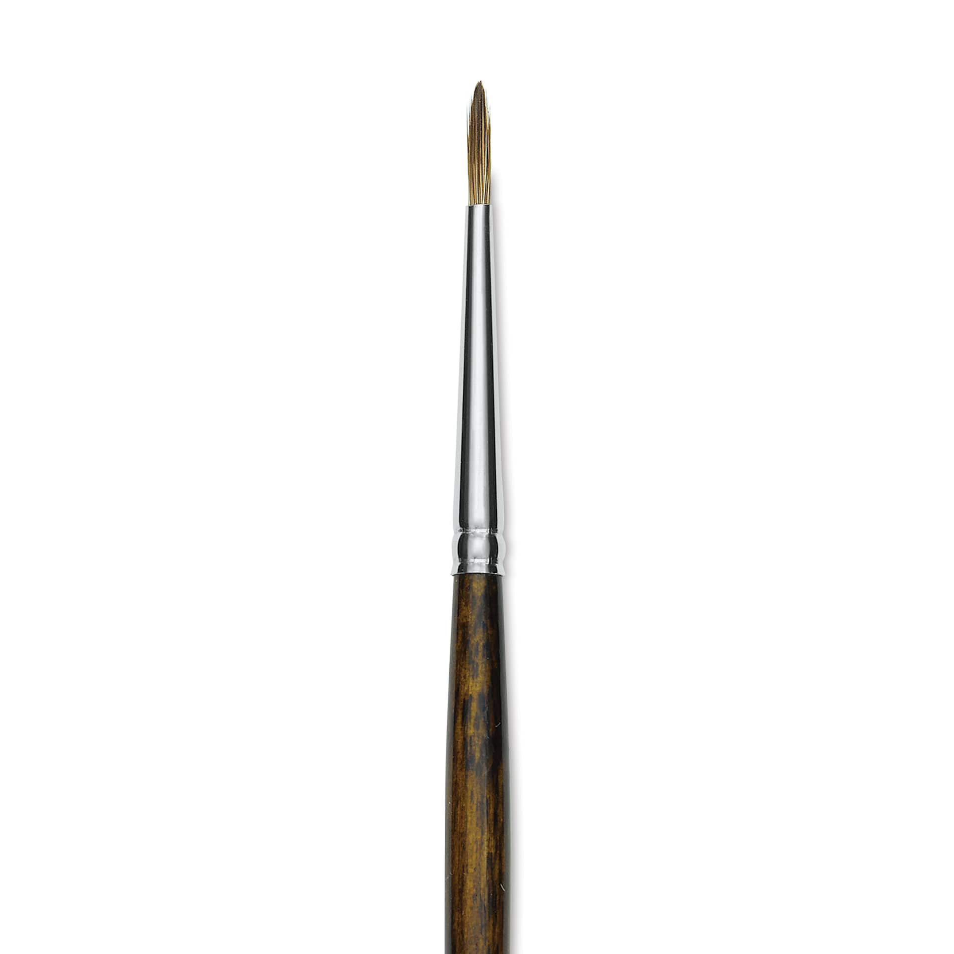 Silver Brush Monza Synthetic Mongoose Artist Brush - Long Handle, Round, Size 0 (close up)