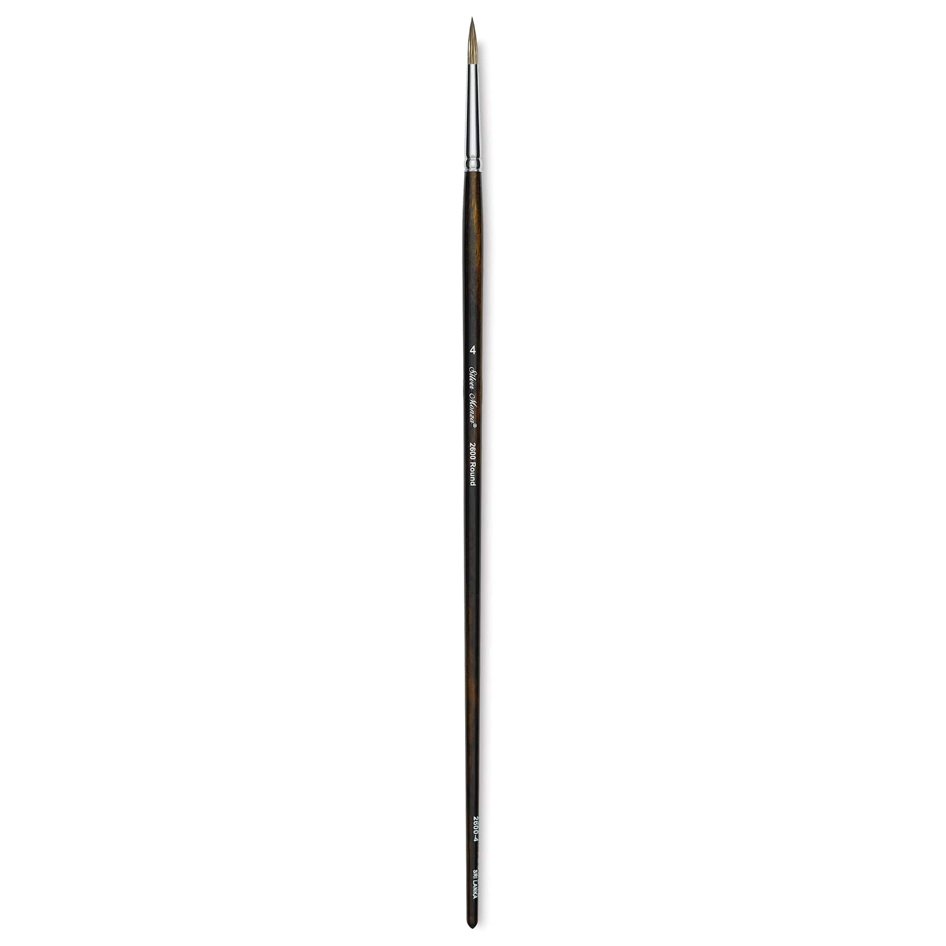 Silver Brush Monza Synthetic Mongoose Artist Brush - Long Handle, Round, Size 4