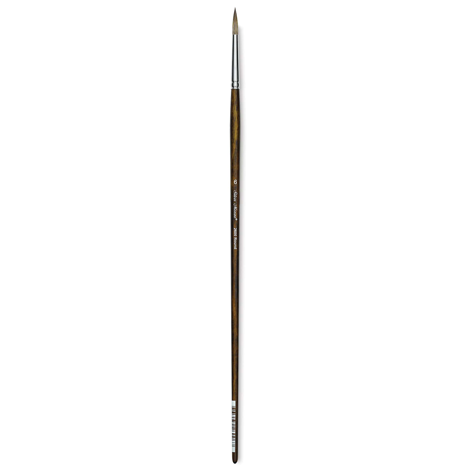 Silver Brush Monza Synthetic Mongoose Artist Brush - Long Handle, Round, Size 6
