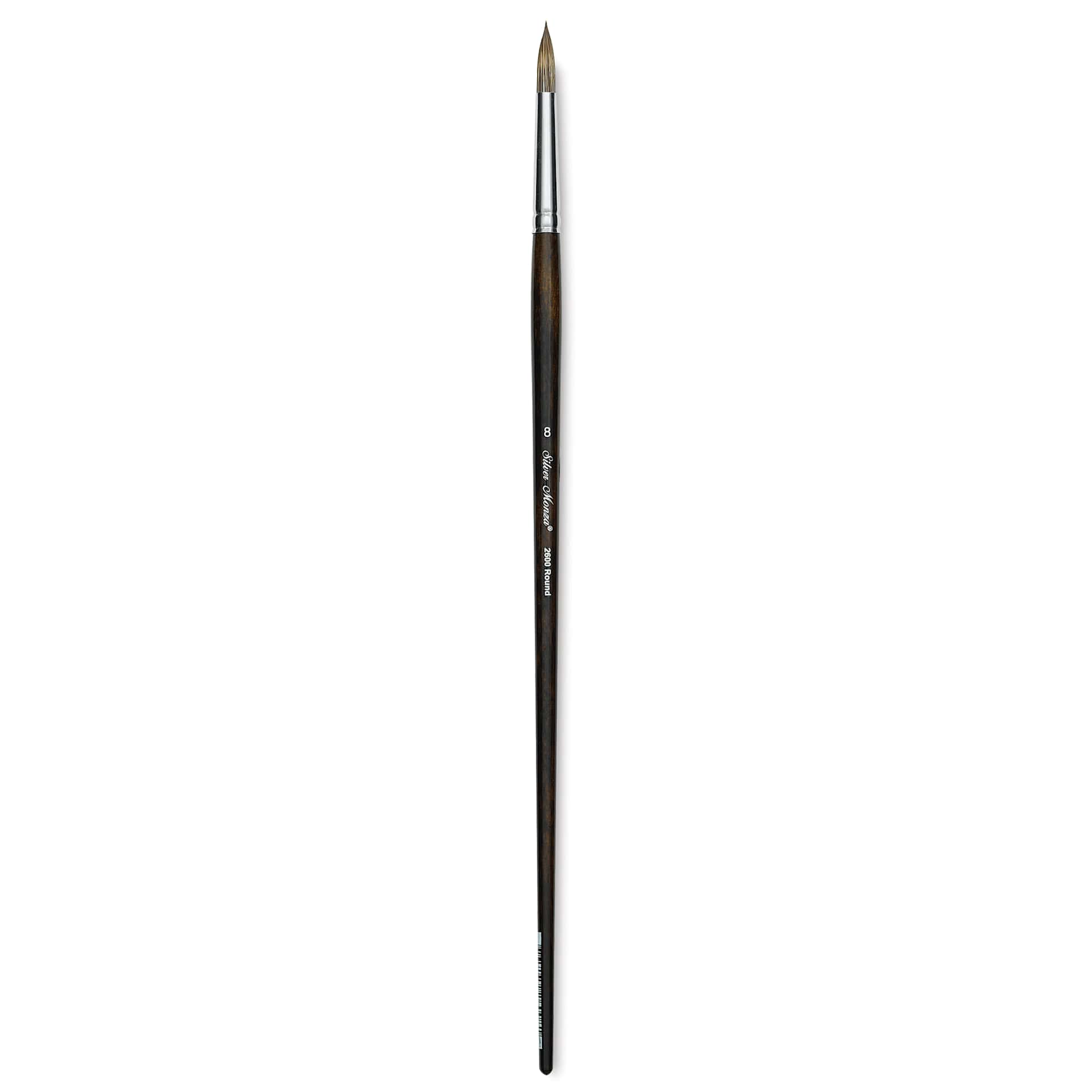 Silver Brush Monza Synthetic Mongoose Artist Brush - Long Handle, Round, Size 8