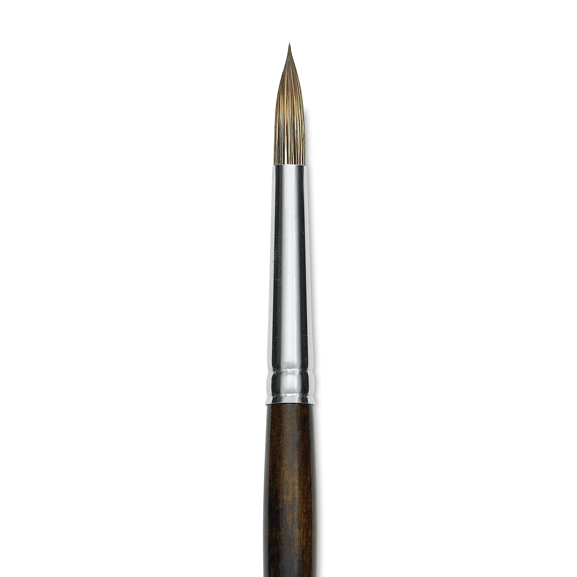 Silver Brush Monza Synthetic Mongoose Artist Brush - Long Handle, Round, Size 8 (close up)