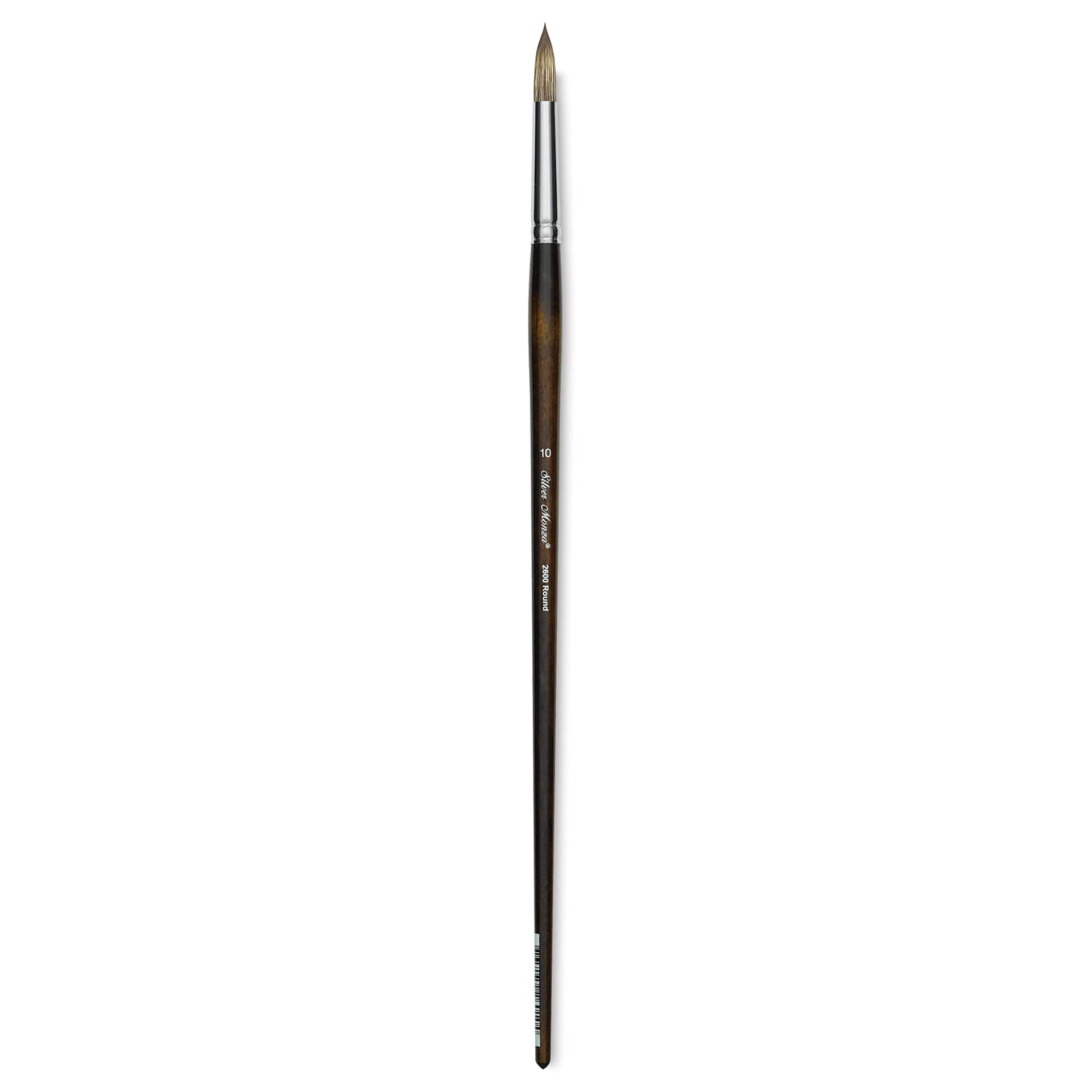 Silver Brush Monza Synthetic Mongoose Artist Brush - Long Handle, Round, Size 10