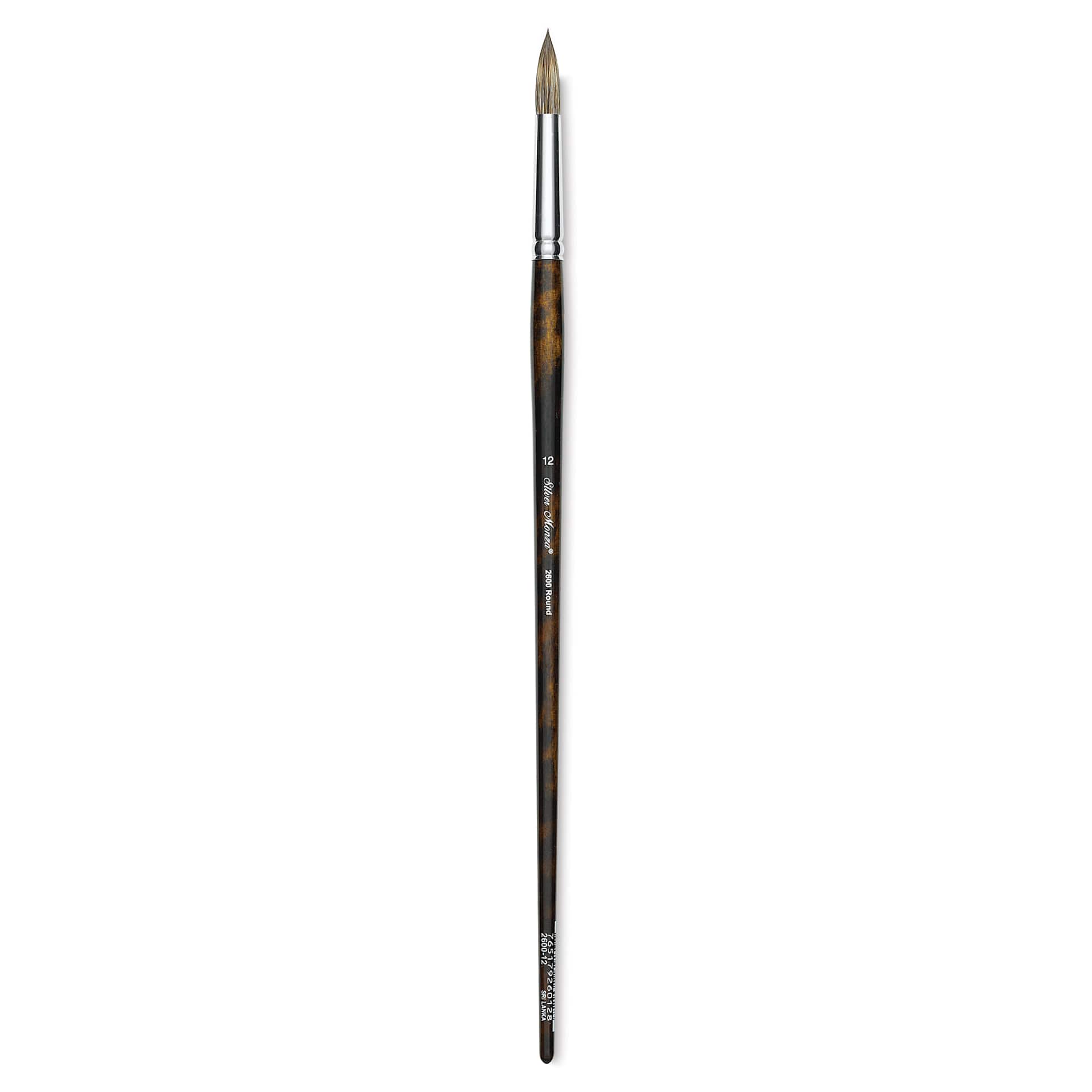 Silver Brush Monza Synthetic Mongoose Artist Brush - Long Handle, Round, Size 12