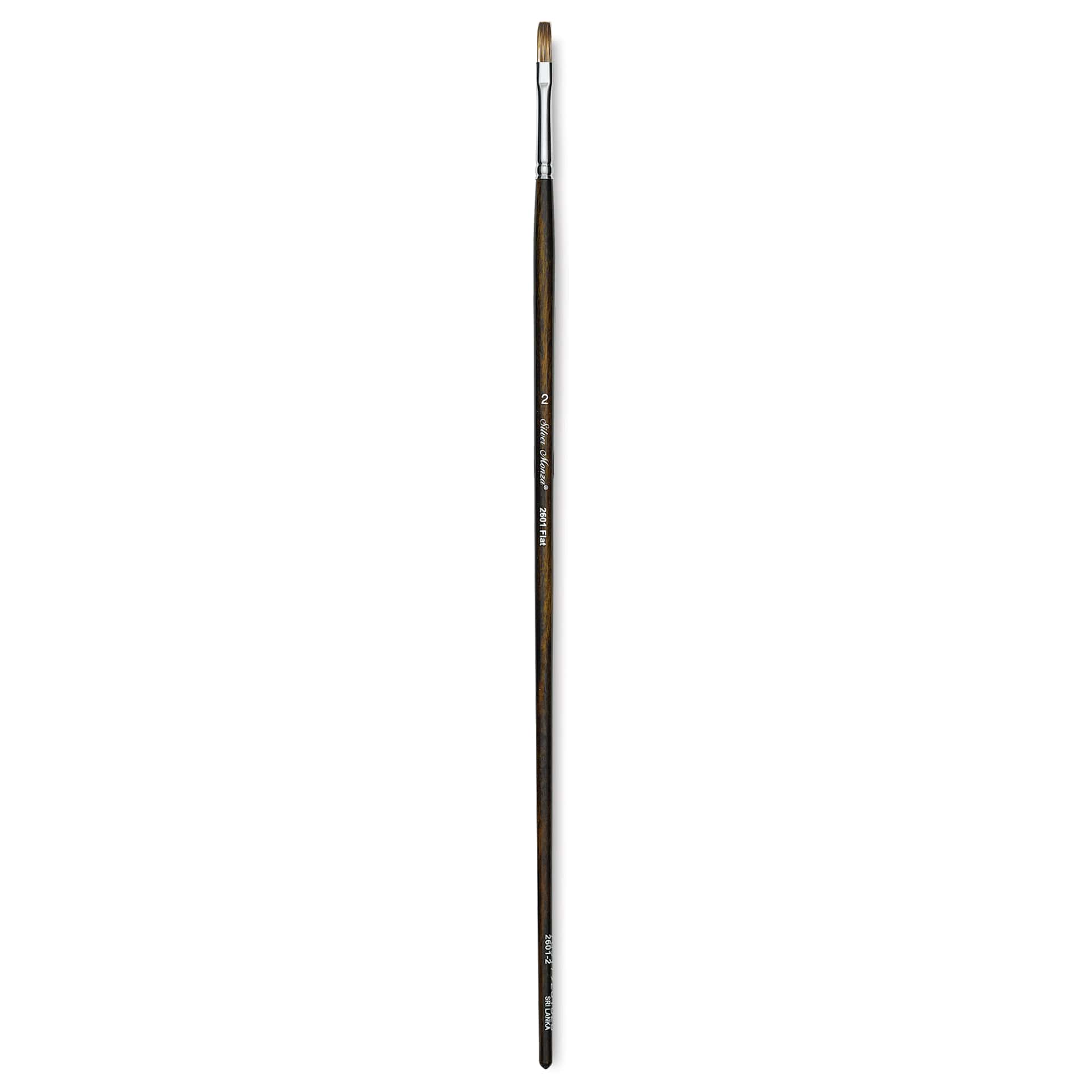 Silver Brush Monza Synthetic Mongoose Artist Brush - Long Handle, Flat, Size 2
