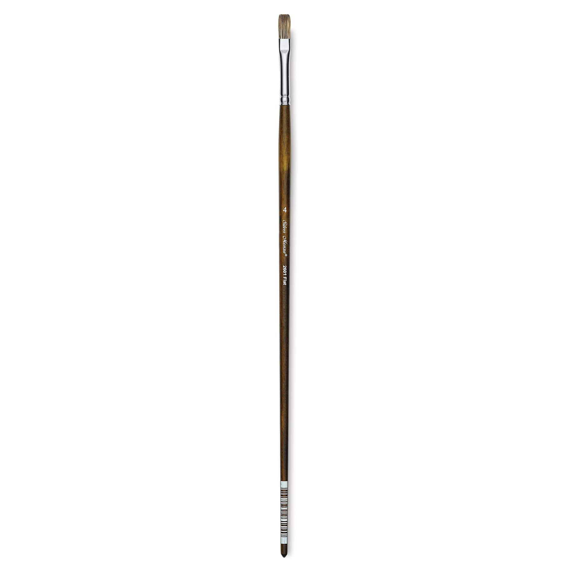 Silver Brush Monza Synthetic Mongoose Artist Brush - Long Handle, Flat, Size 4