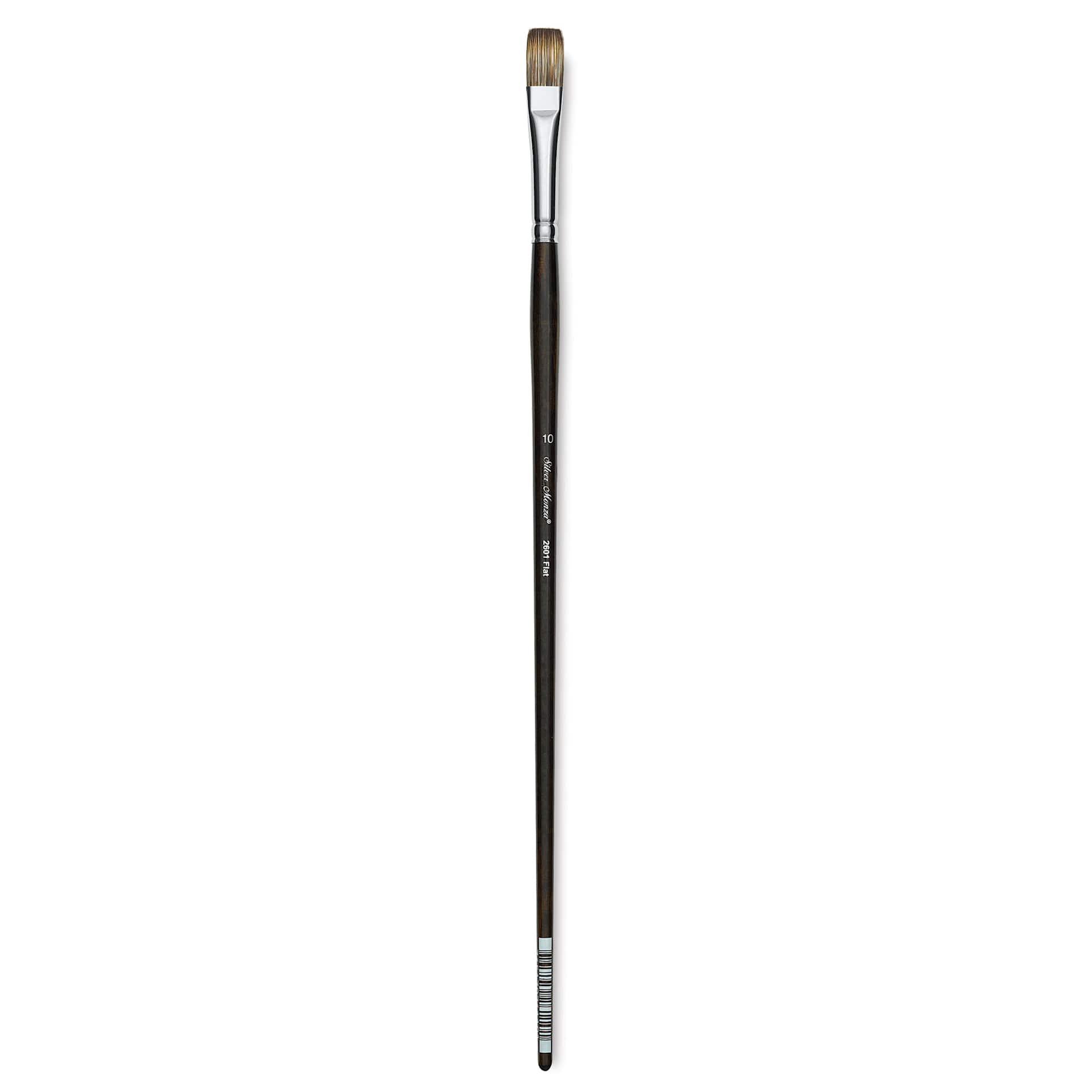 Silver Brush Monza Synthetic Mongoose Artist Brush - Long Handle, Flat, Size 10