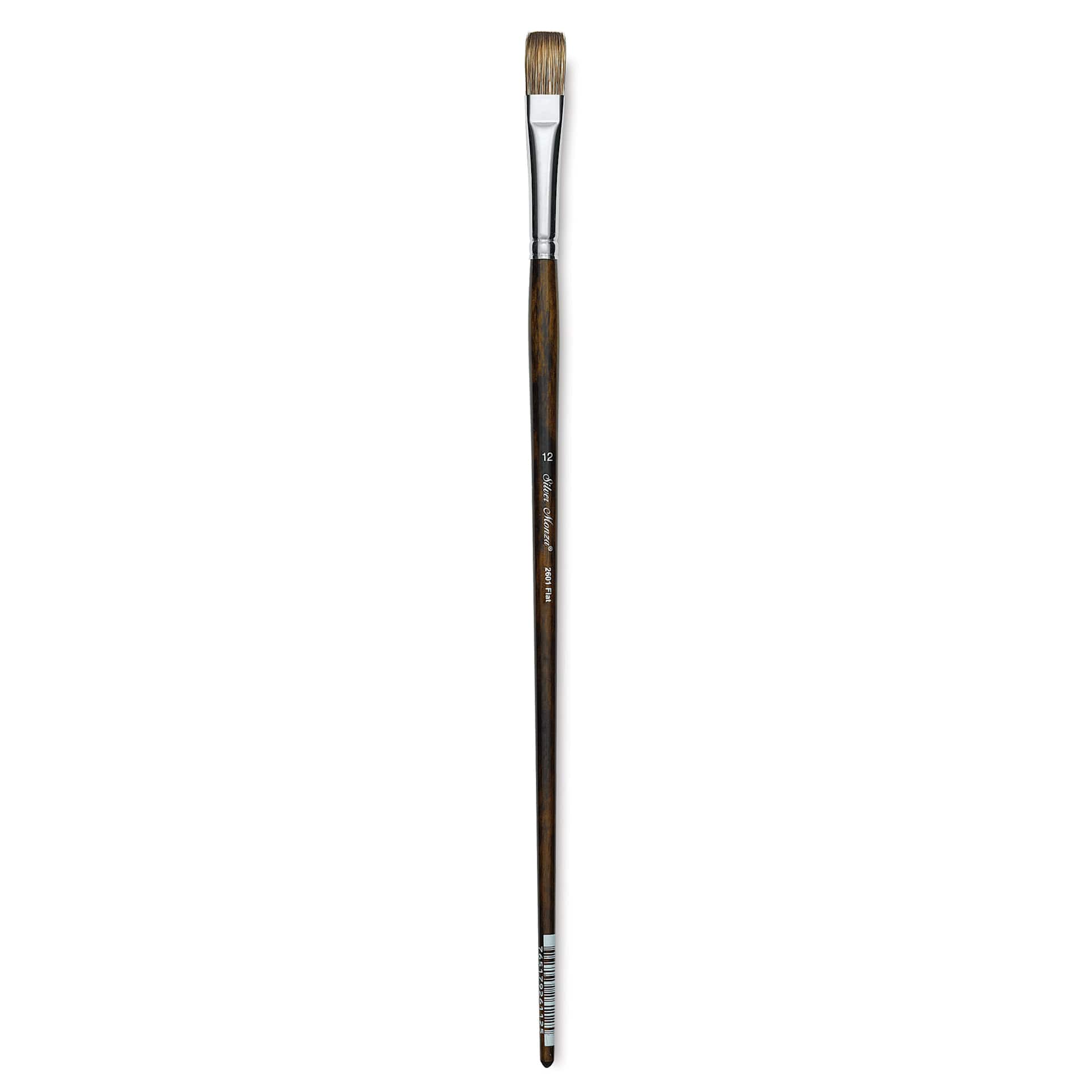 Silver Brush Monza Synthetic Mongoose Artist Brush - Long Handle, Flat, Size 12