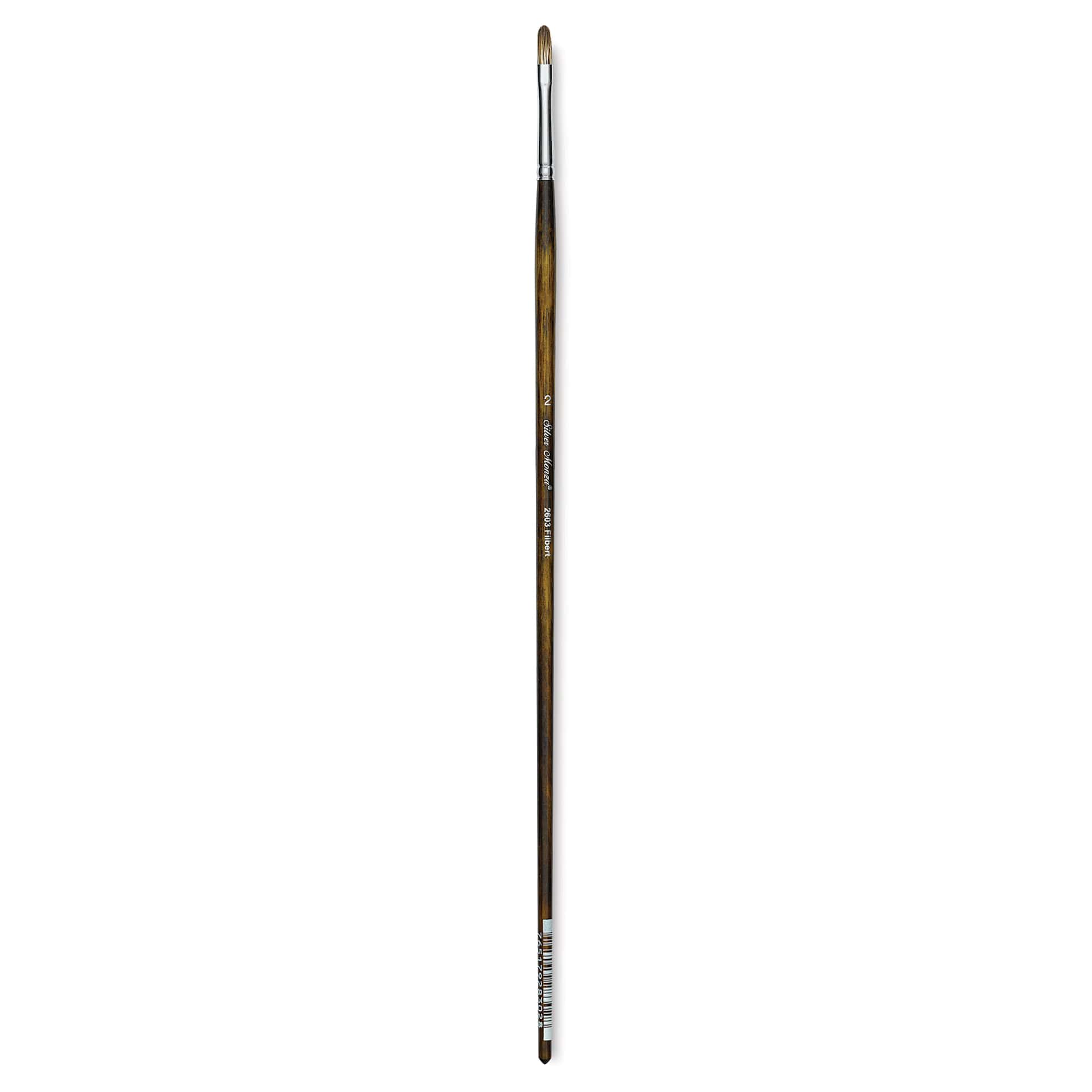 Silver Brush Monza Synthetic Mongoose Artist Brush - Long Handle, Filbert, Size 2